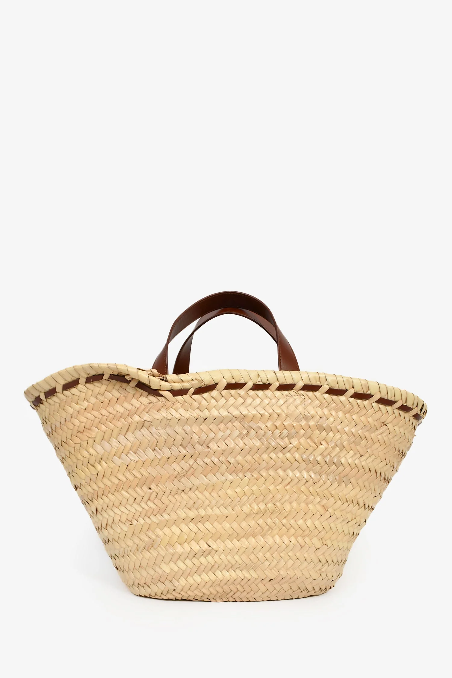 A.P.C. Raffia/Brown Leather 'Zoe' Tote Bag - Image 2
