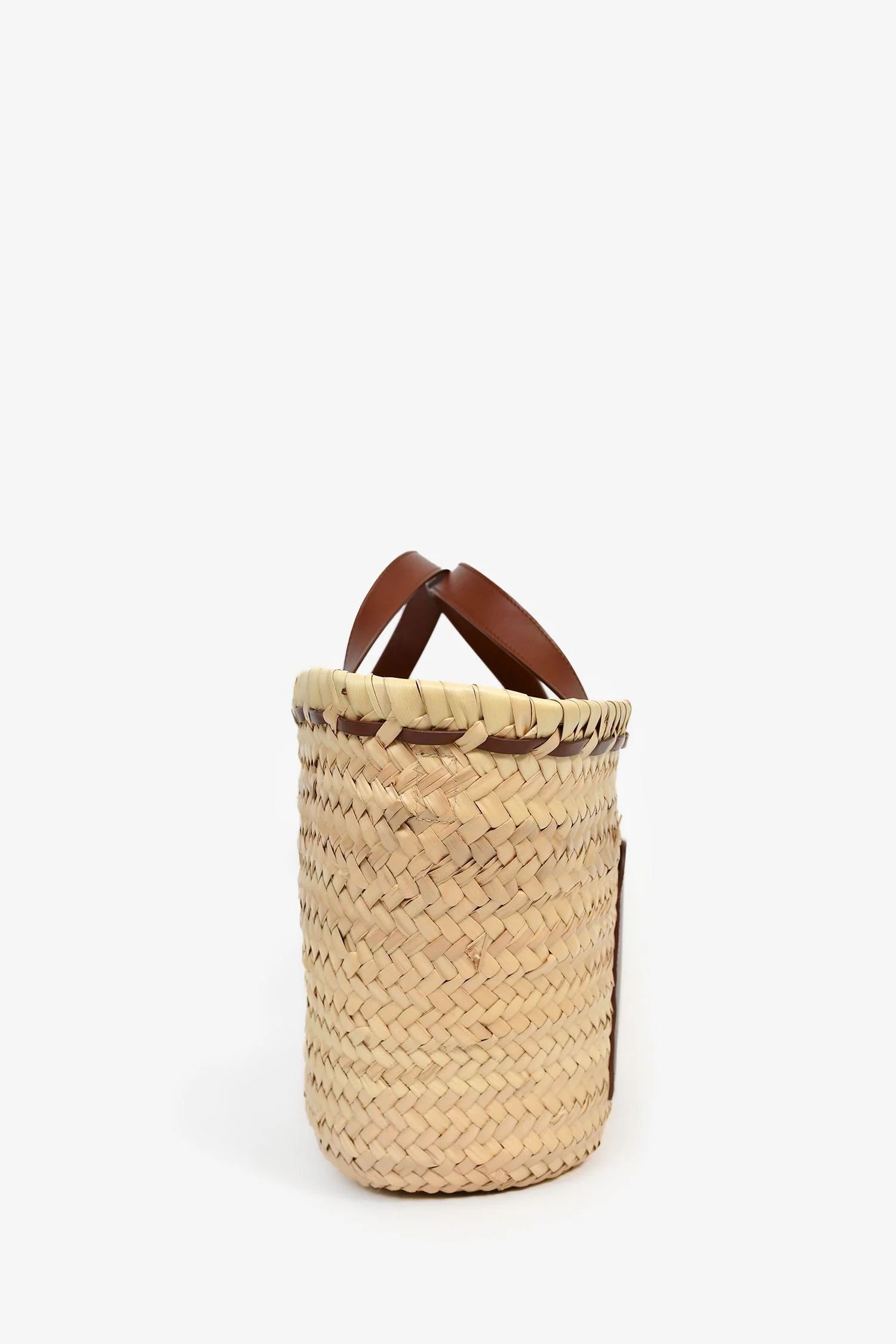 A.P.C. Raffia/Brown Leather 'Zoe' Tote Bag - Image 4