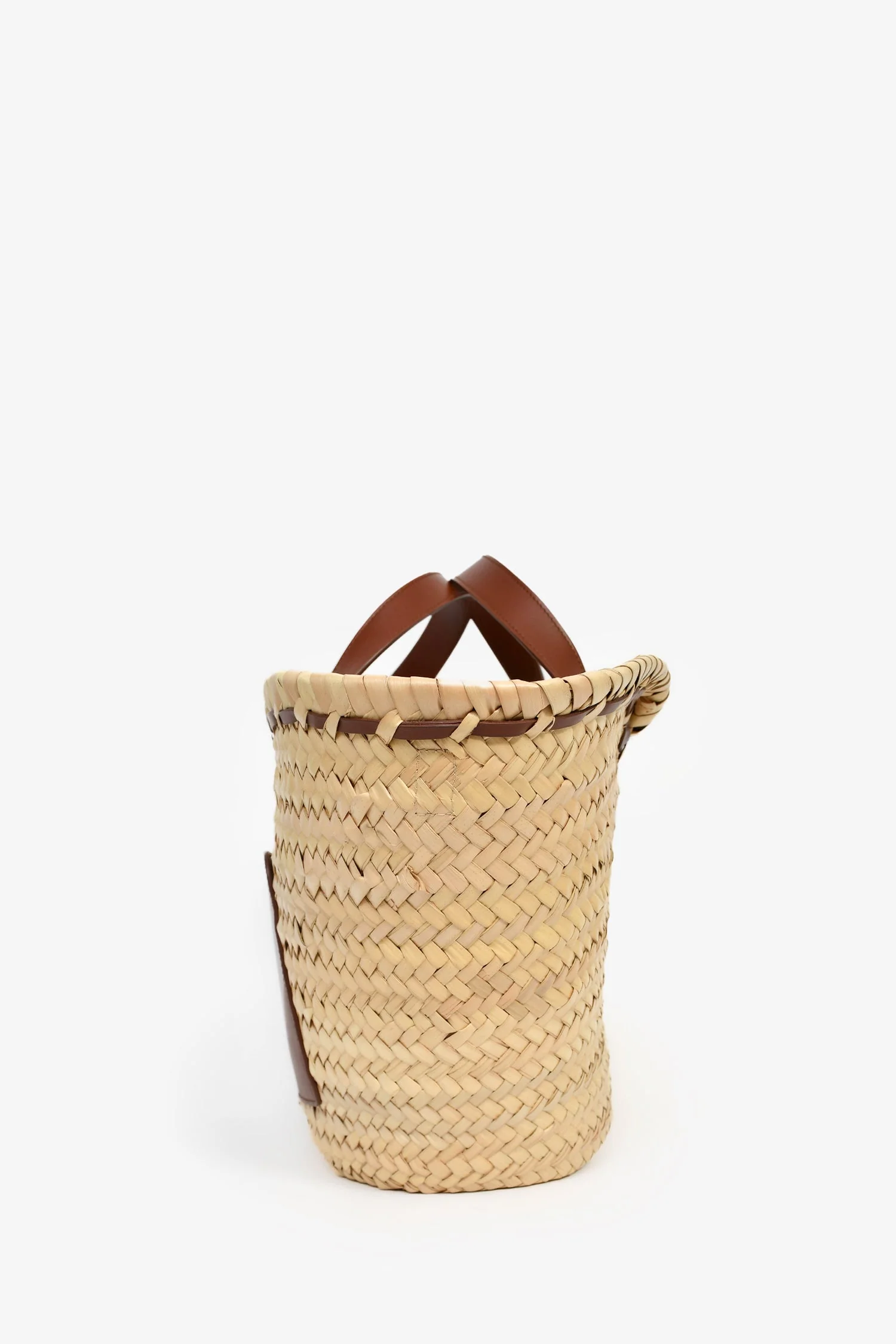 A.P.C. Raffia/Brown Leather 'Zoe' Tote Bag - Image 5