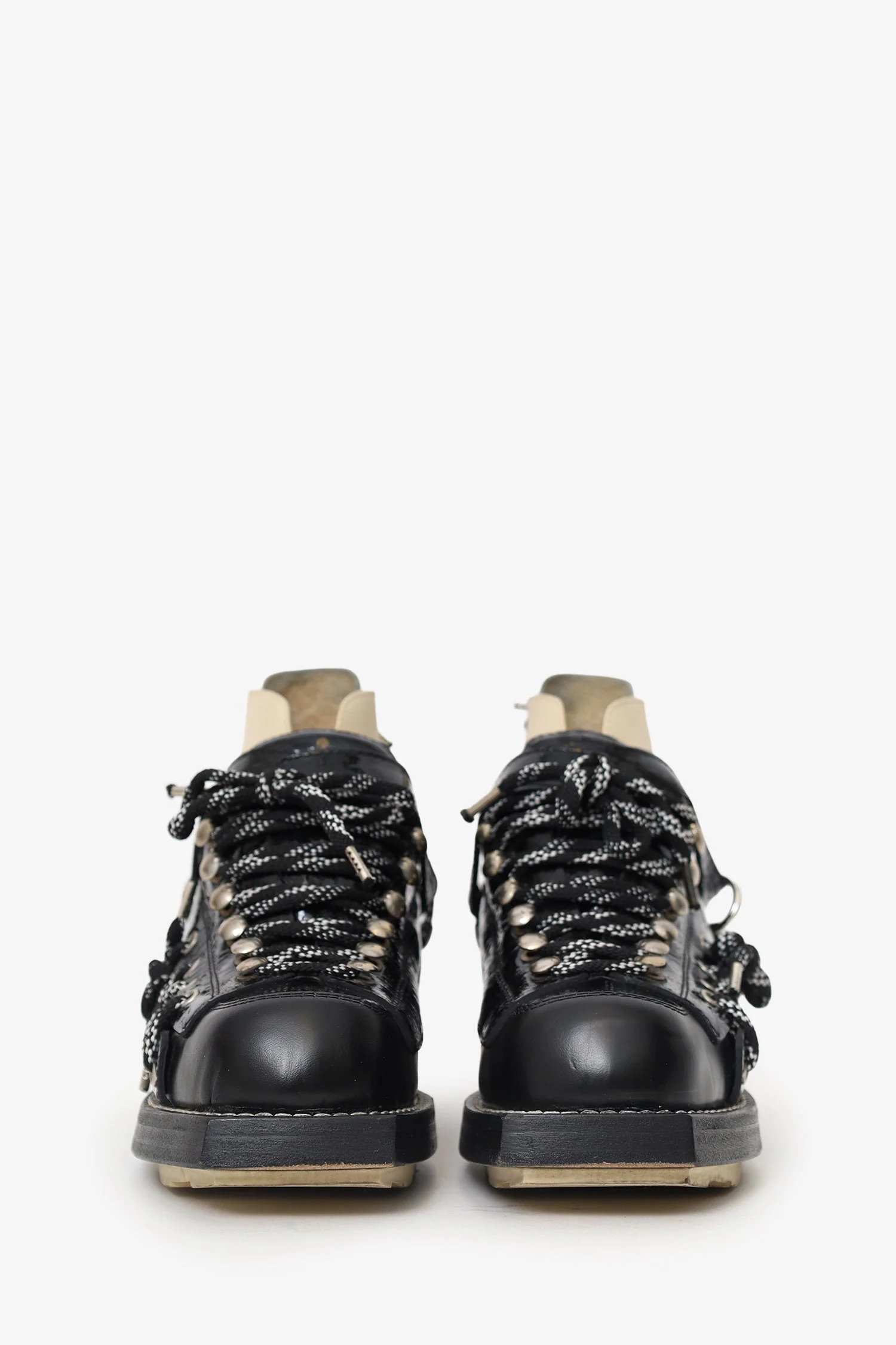 Acne Studios Black Patent Leather Mountaineering Boots Size 37 - Image 3