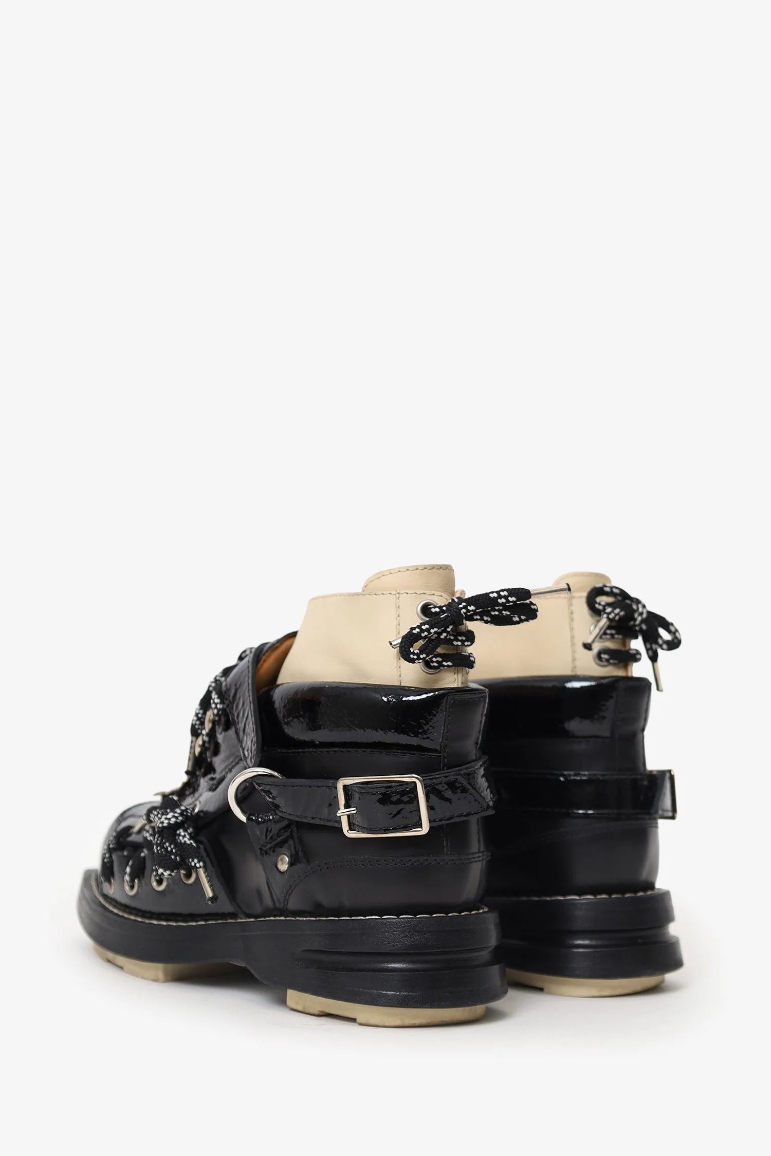Acne Studios Black Patent Leather Mountaineering Boots Size 37 - Image 4