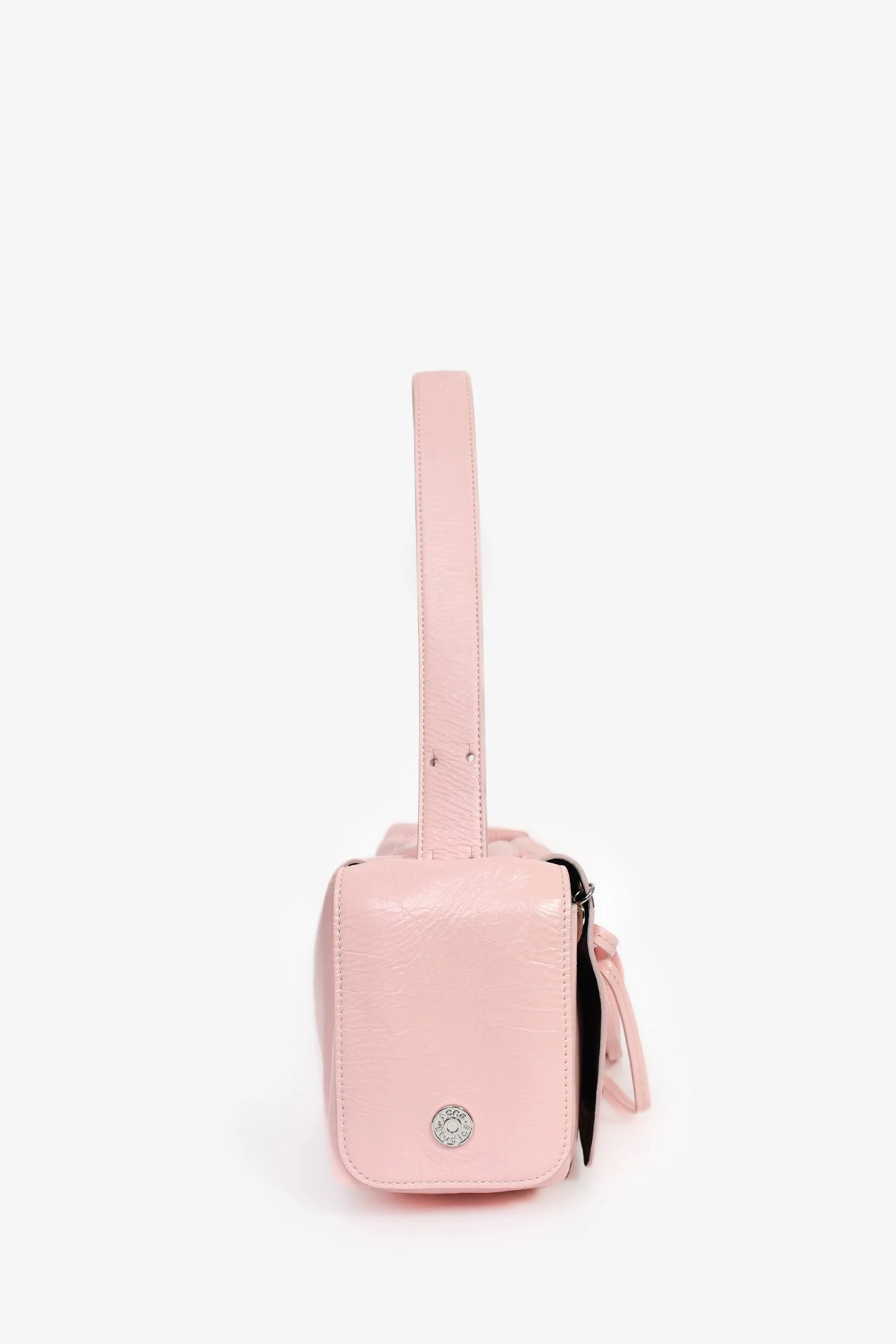 Acne Studios Pink Leather 'Multipocket Lux' Bow Detail Shoulder Bag - Image 3
