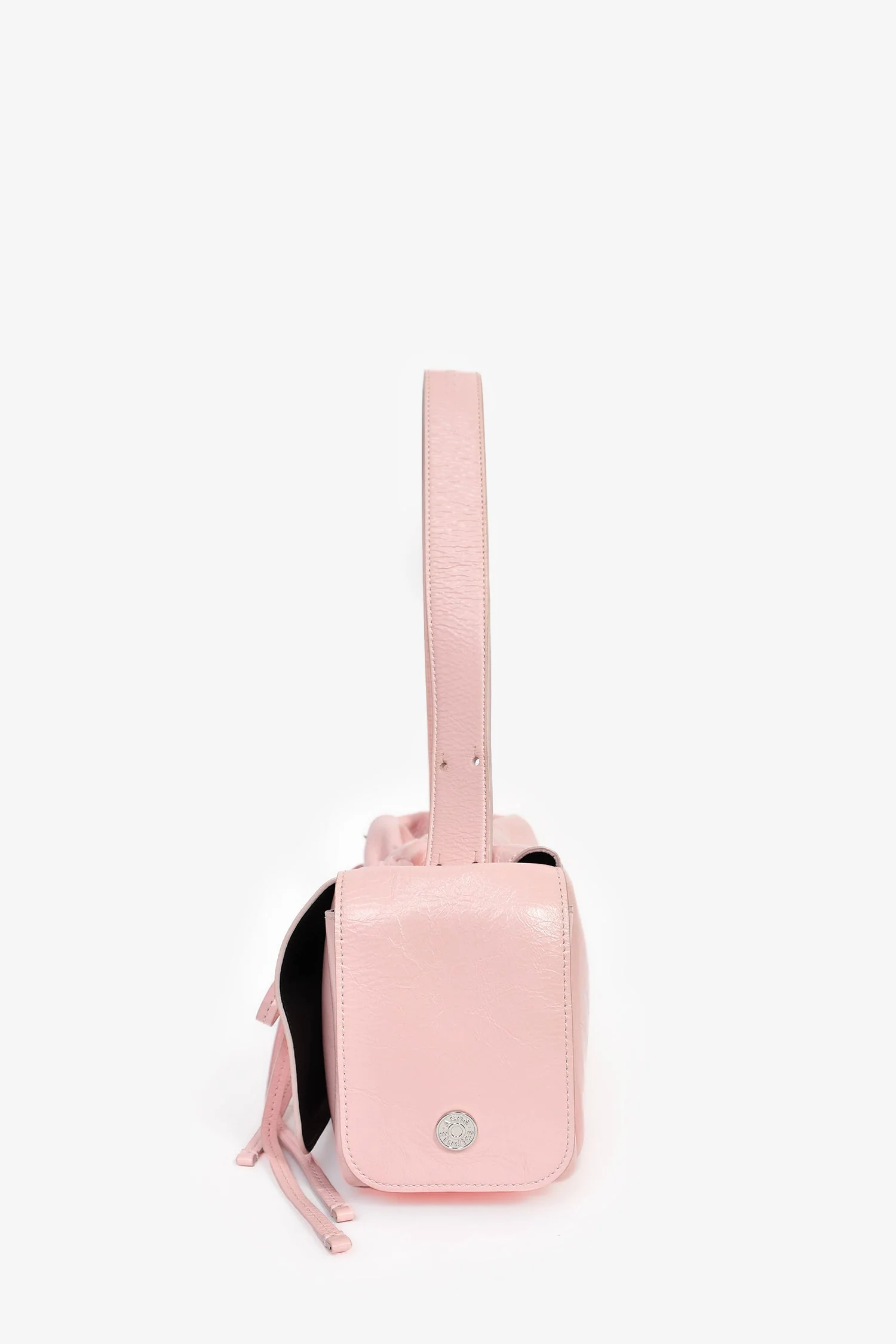 Acne Studios Pink Leather 'Multipocket Lux' Bow Detail Shoulder Bag - Image 4