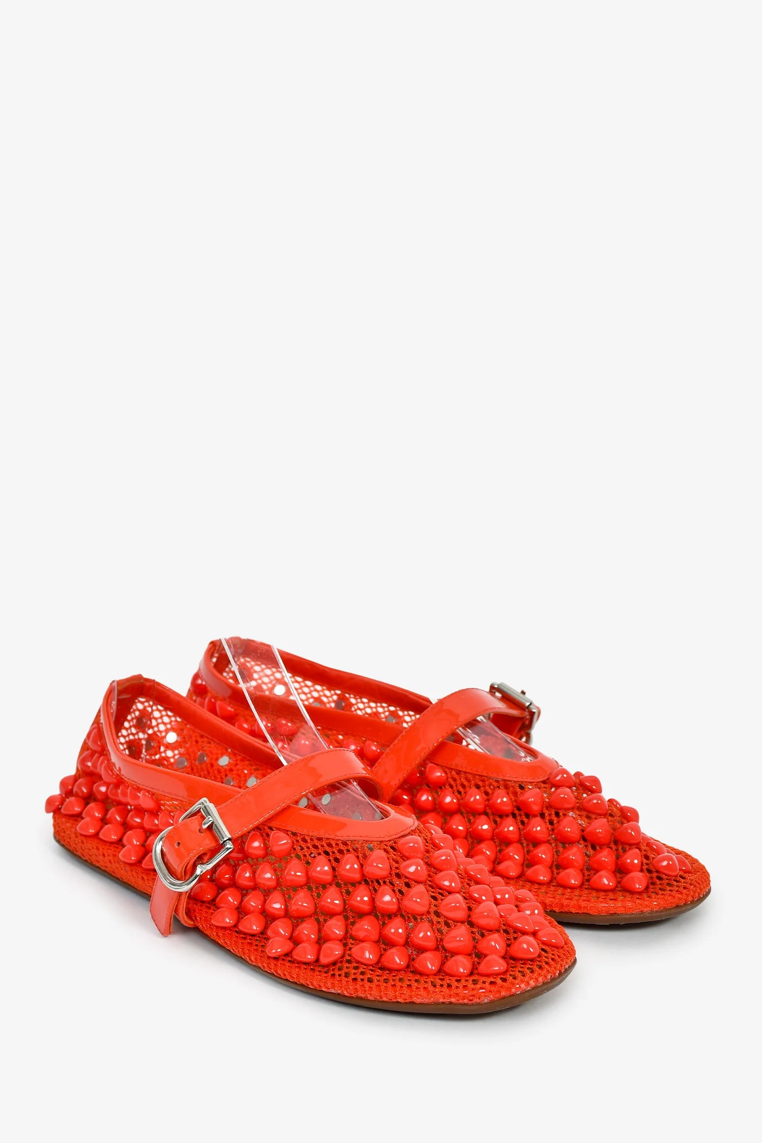 Alaia Red Beaded Ballet Flats Size 36.5 - Image 2