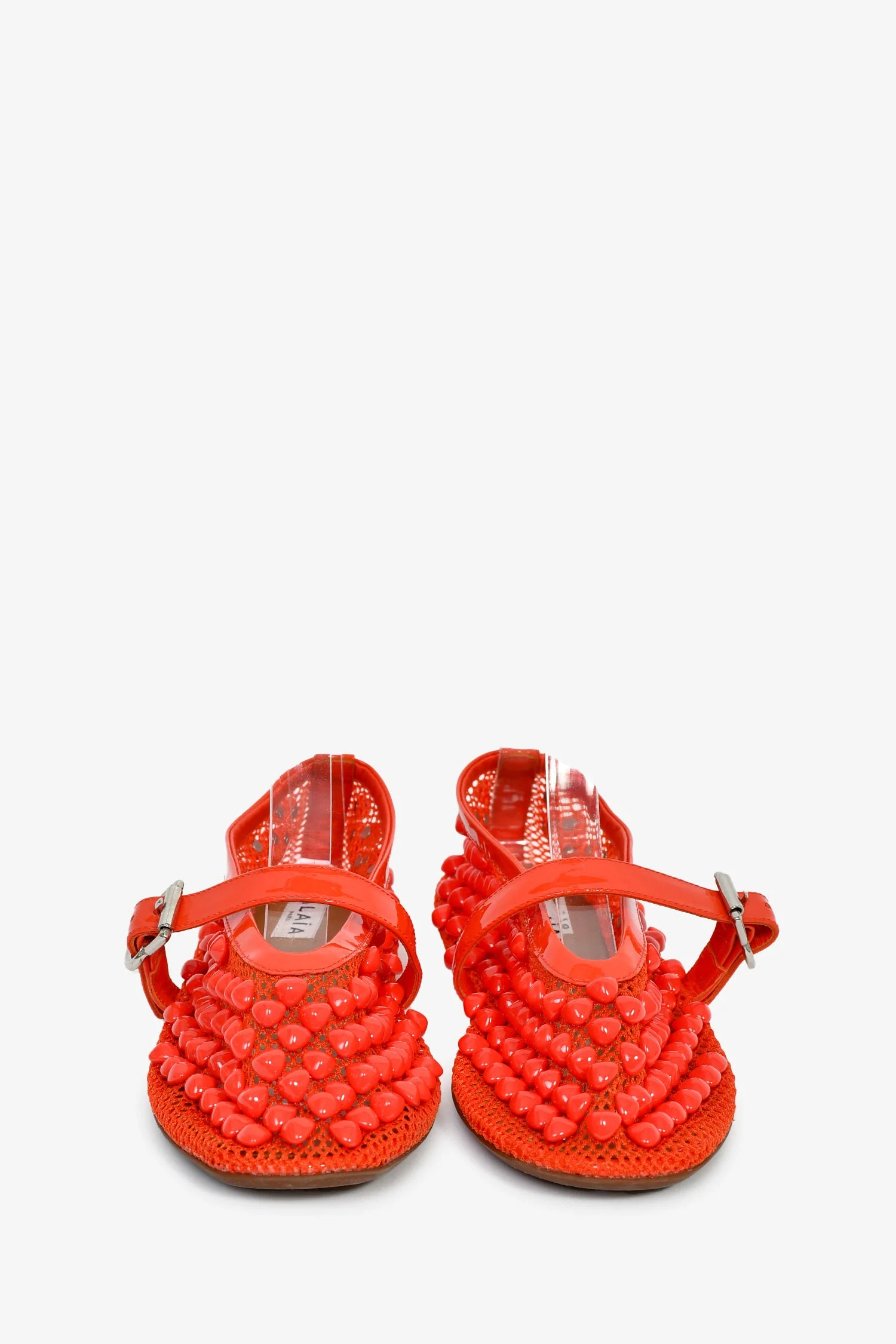 Alaia Red Beaded Ballet Flats Size 36.5 - Image 3
