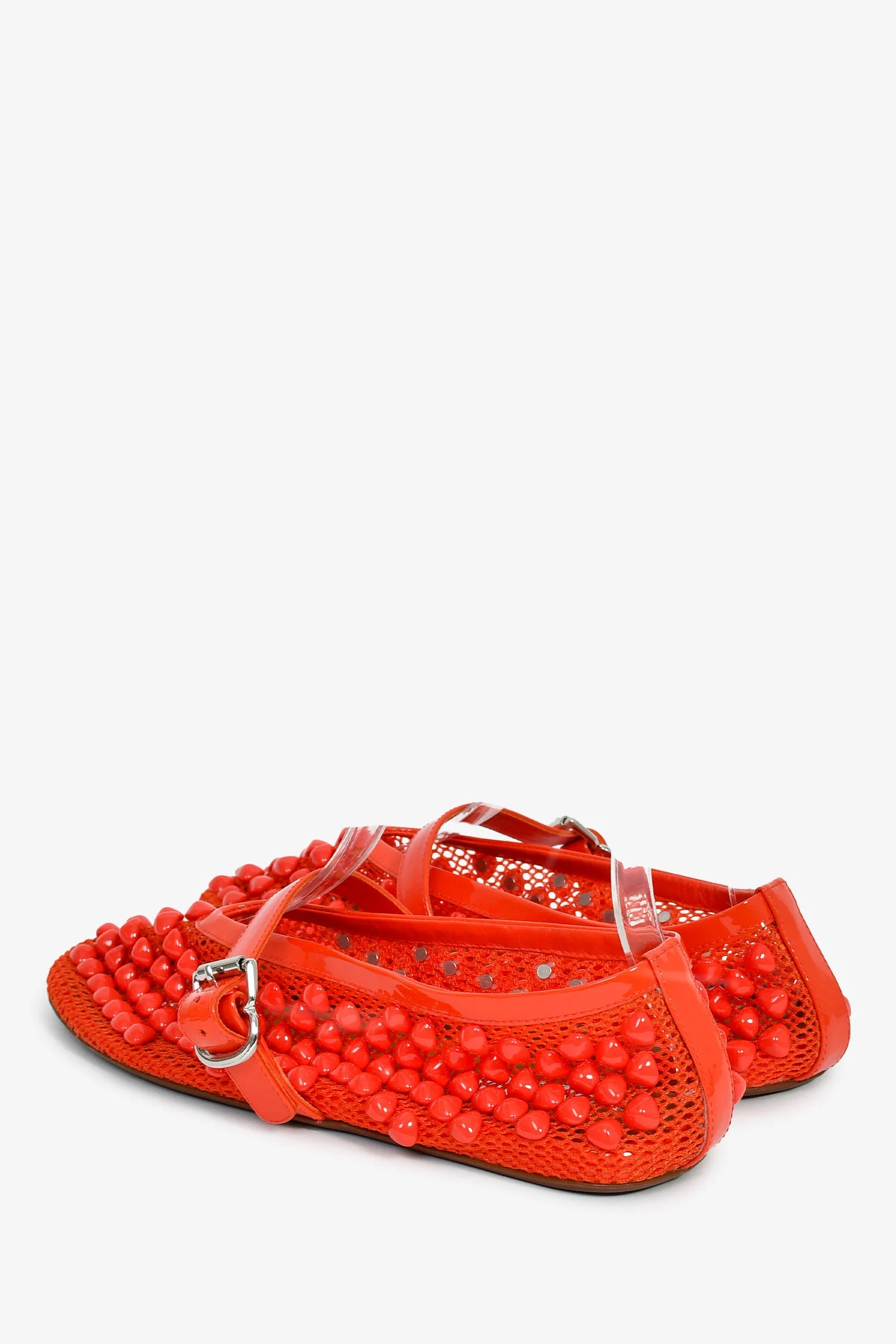 Alaia Red Beaded Ballet Flats Size 36.5 - Image 4