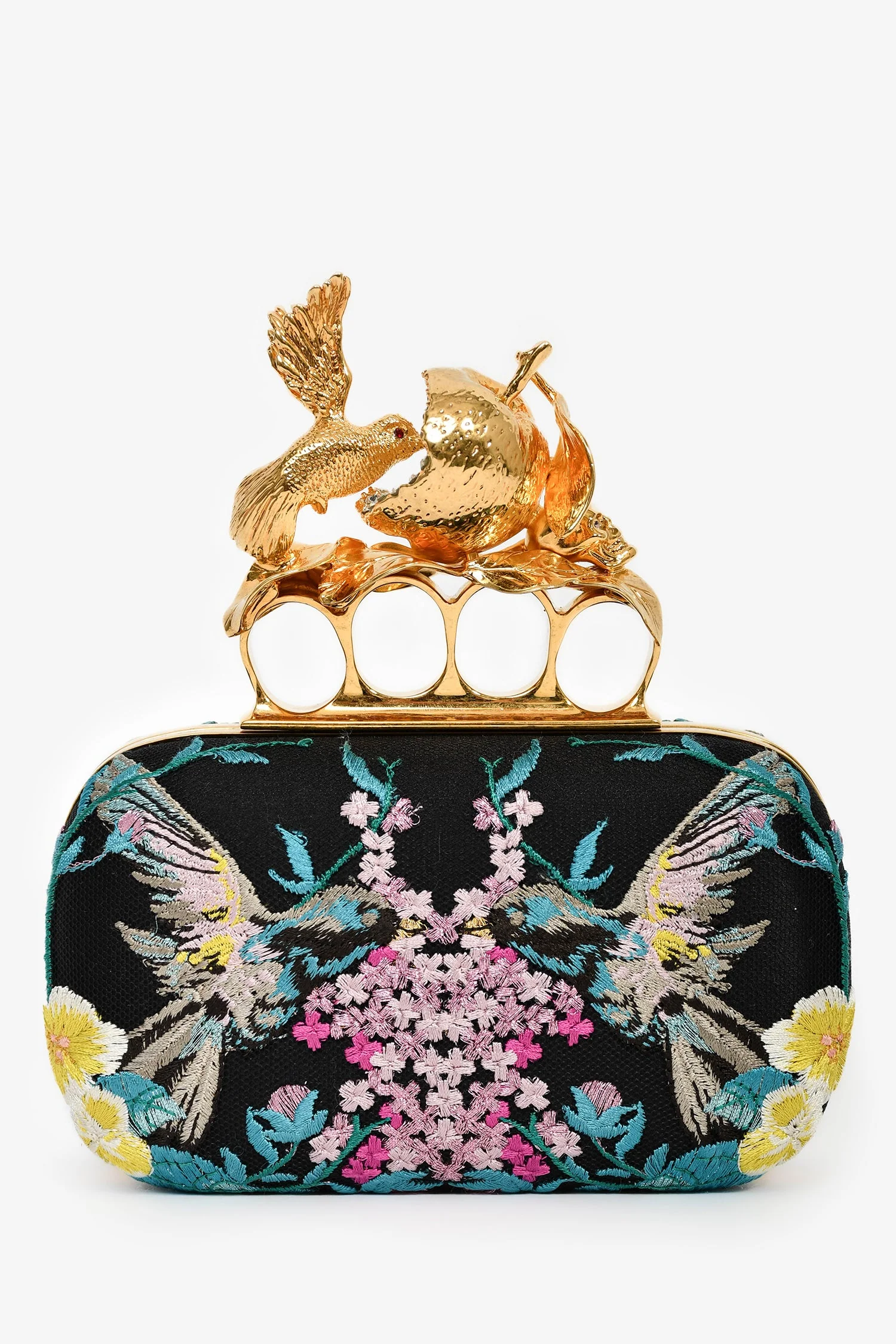 Alexander McQueen 2013 Navy Apple-Hummingbird Clutch - Image 2