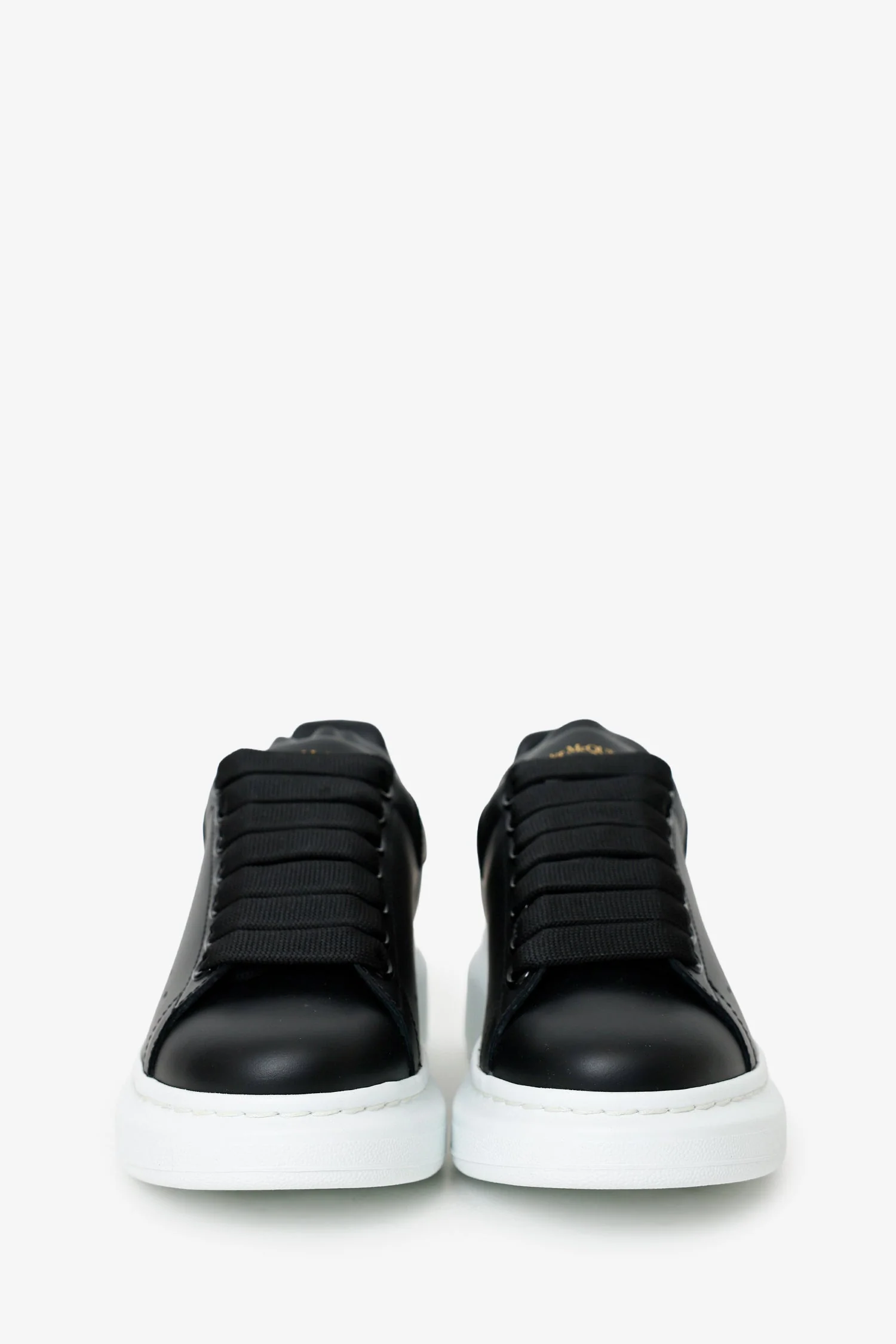 Alexander McQueen Black Leather Oversize Sneakers Size 35.5 - Image 3