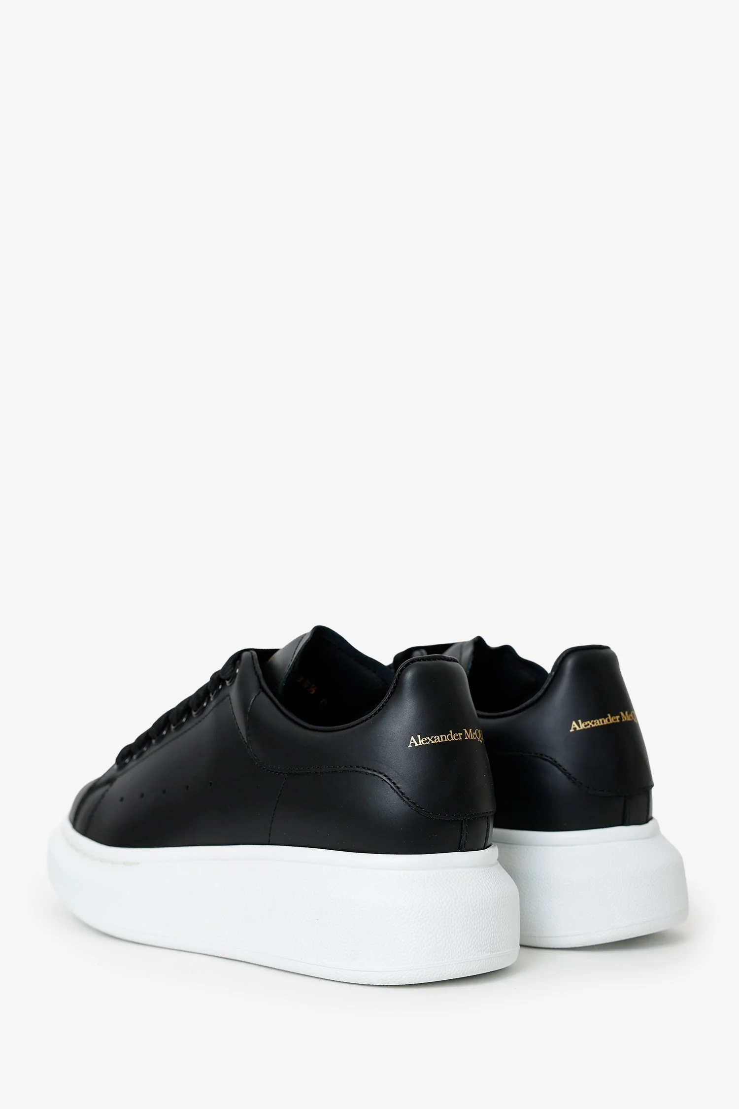 Alexander McQueen Black Leather Oversize Sneakers Size 35.5 - Image 4