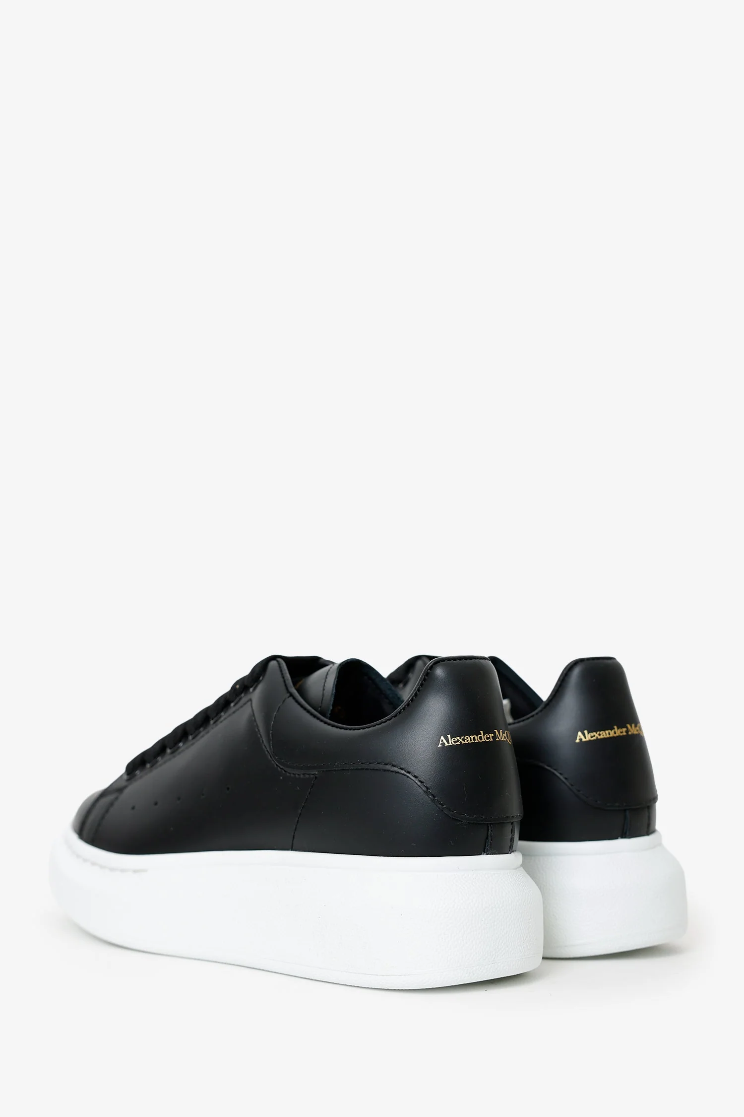 Alexander McQueen Black Leather Oversize Sneakers Size 35.5 - Image 4