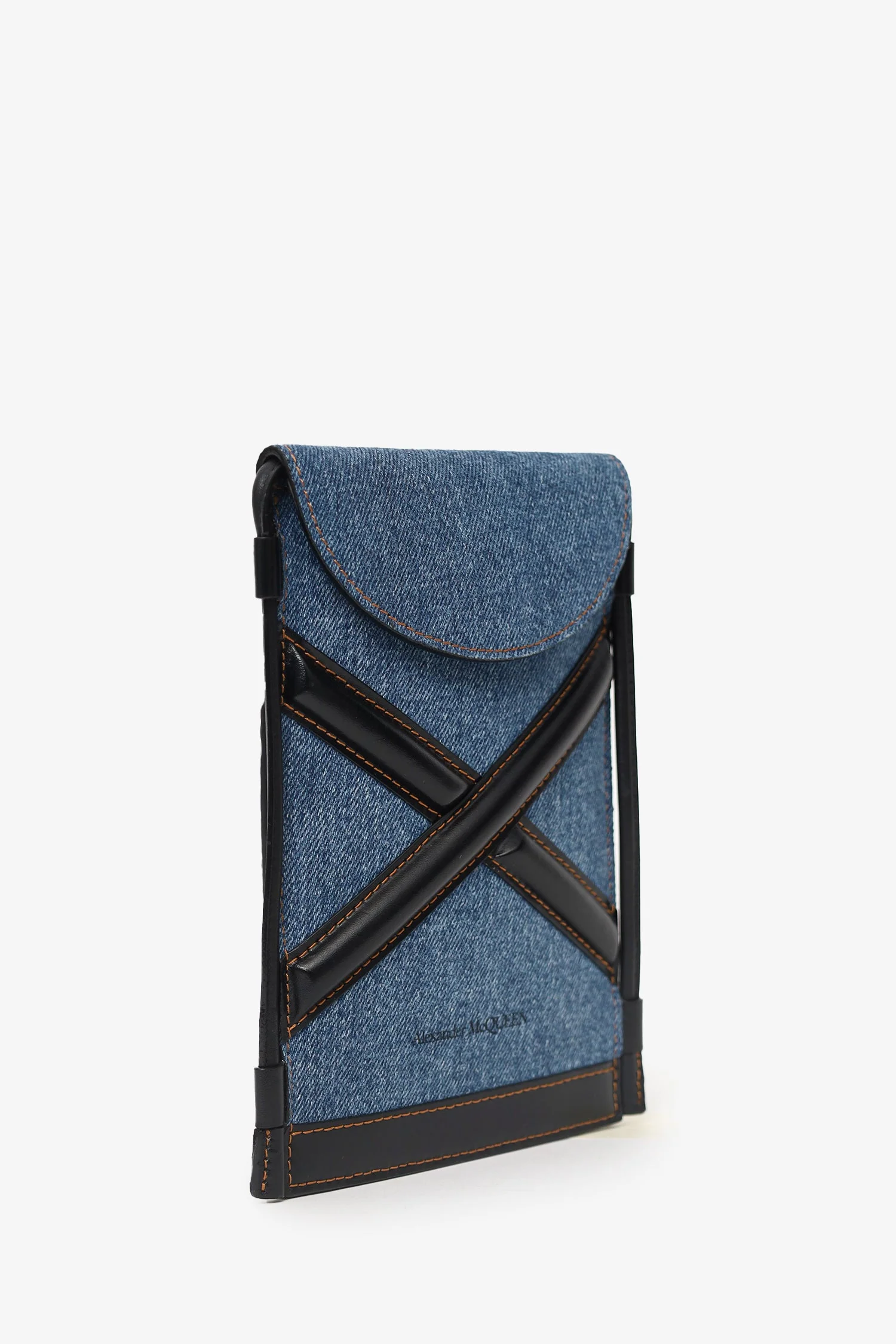 Alexander McQueen Denim Leather Crossbody Bag - Image 2