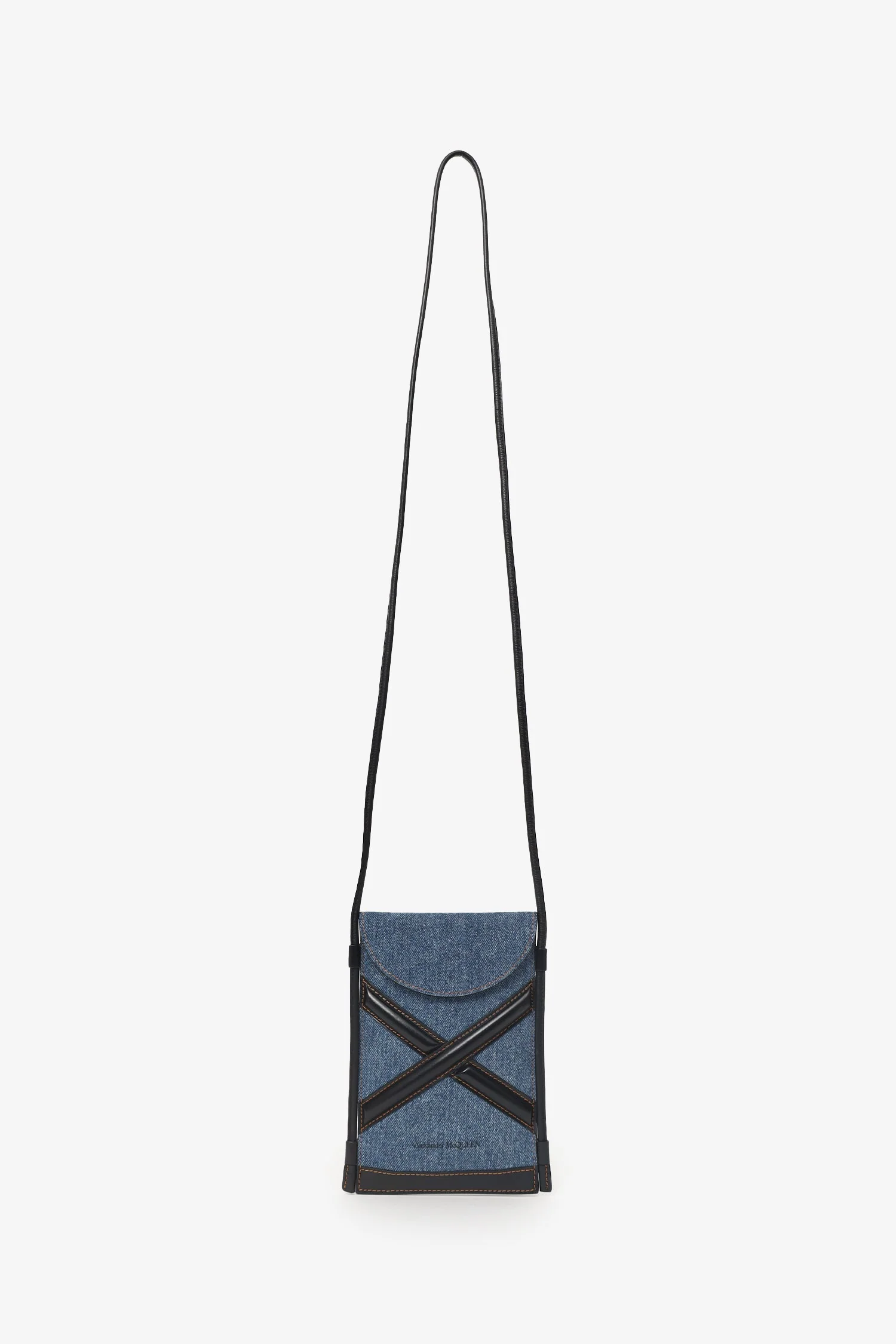 Alexander McQueen Denim Leather Crossbody Bag - Image 7