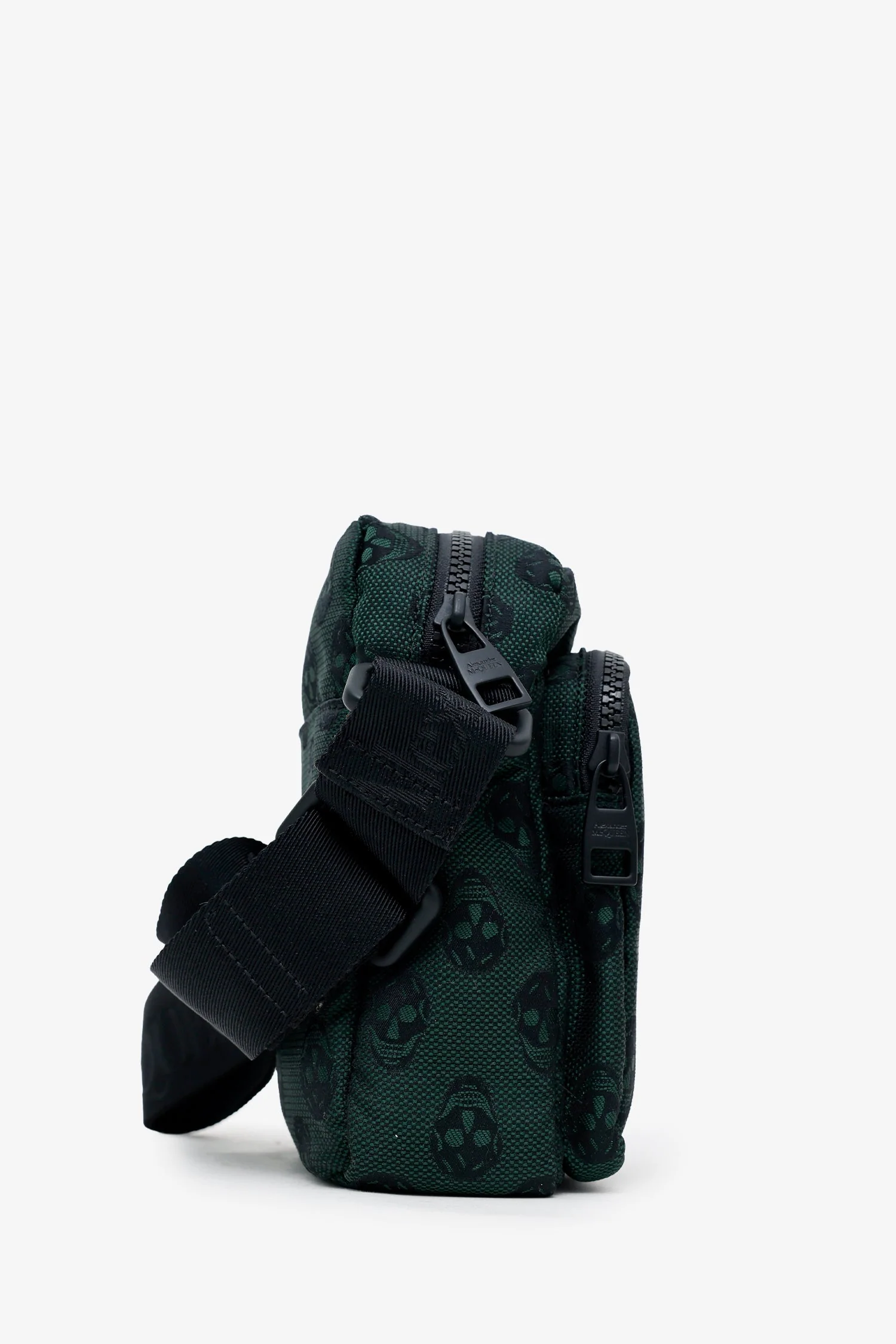 Alexander McQueen Green/Black Canvas Skull Messenger Bag - Image 3