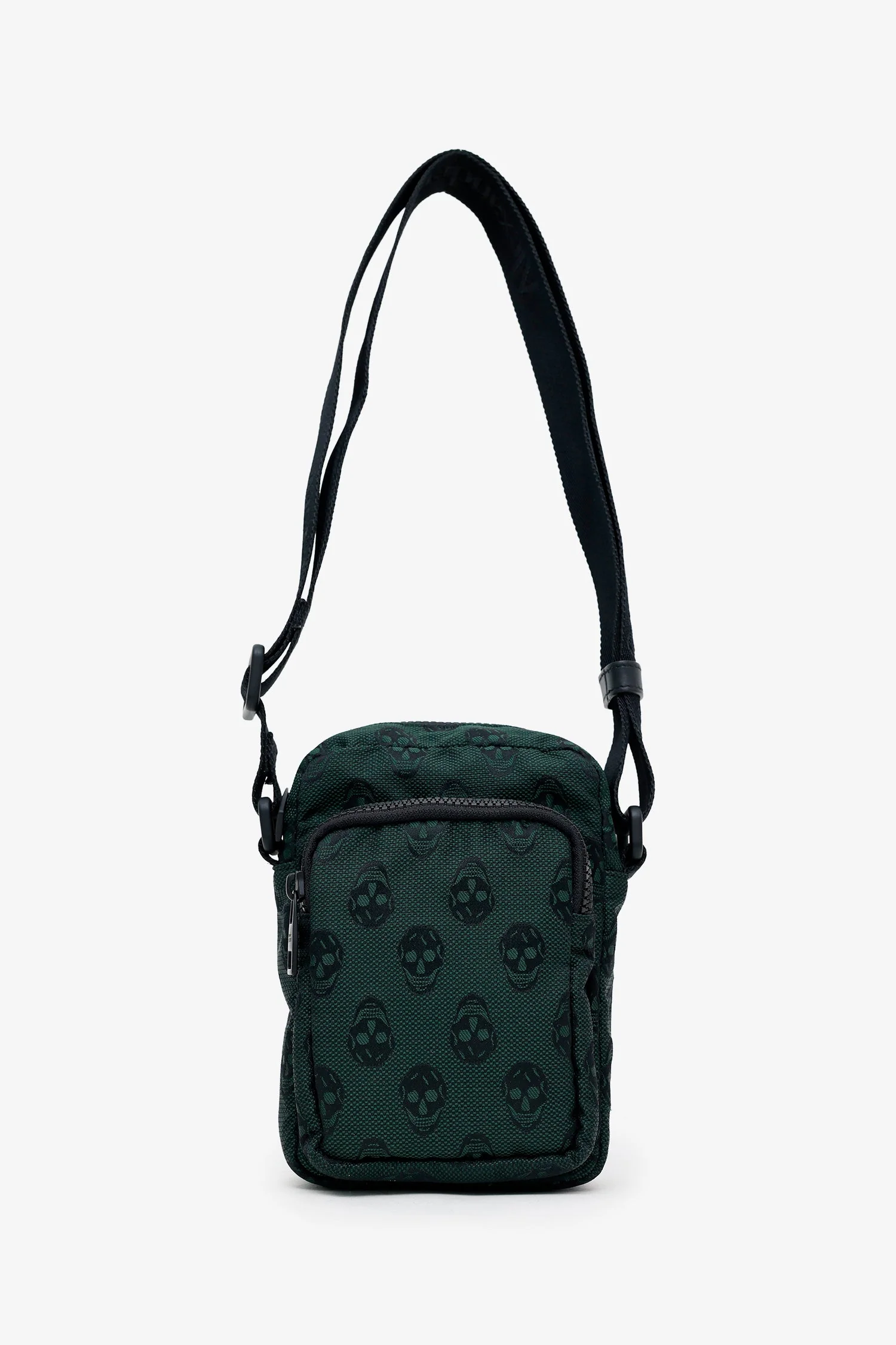 Alexander McQueen Green/Black Canvas Skull Messenger Bag - Image 6