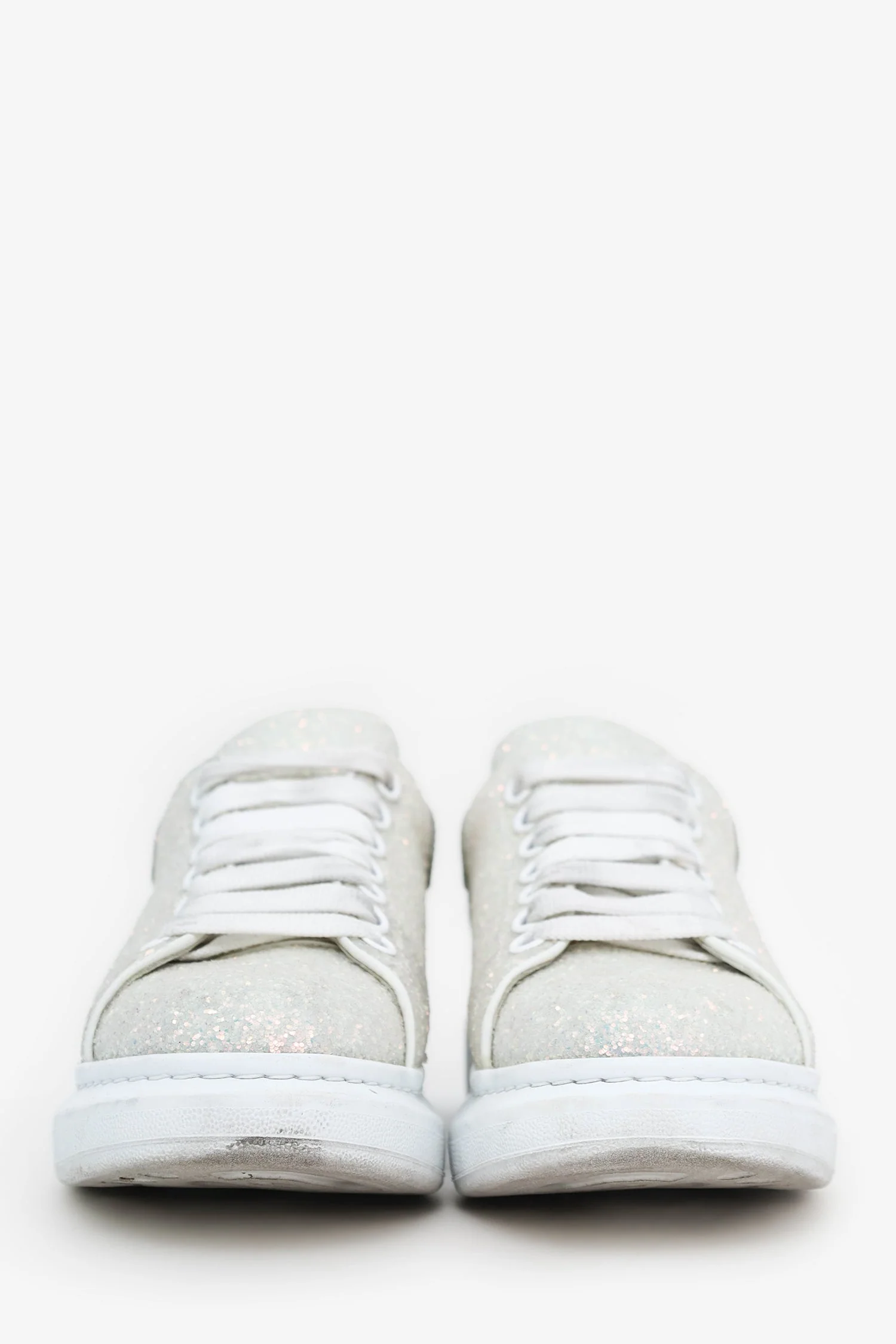 Alexander McQueen Silver Glitter Oversized Sneakers Size 40 - Image 3