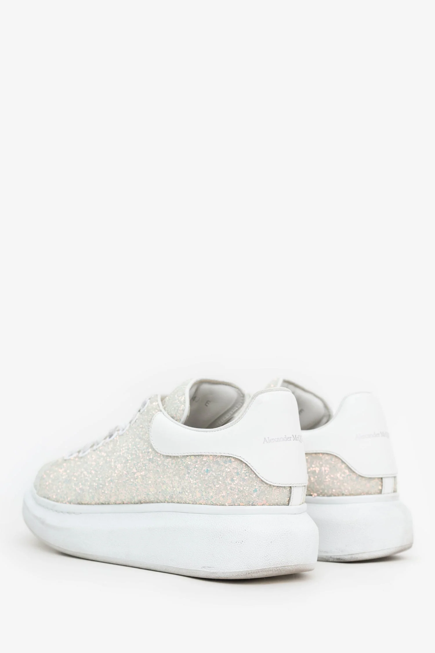 Alexander McQueen Silver Glitter Oversized Sneakers Size 40 - Image 4