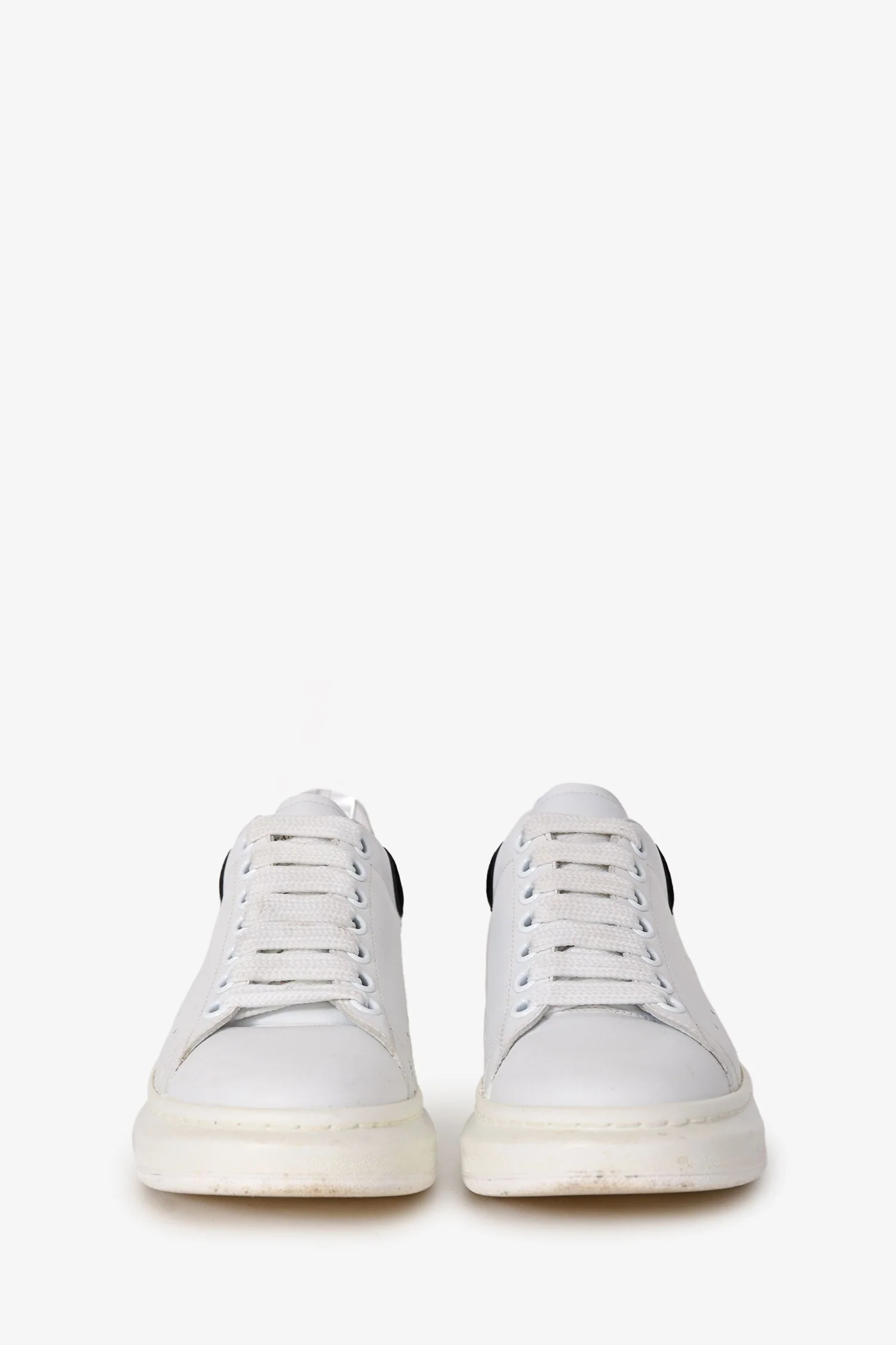 Alexander McQueen White Leather Black Suede Sneakers Size 38.5 - Image 3