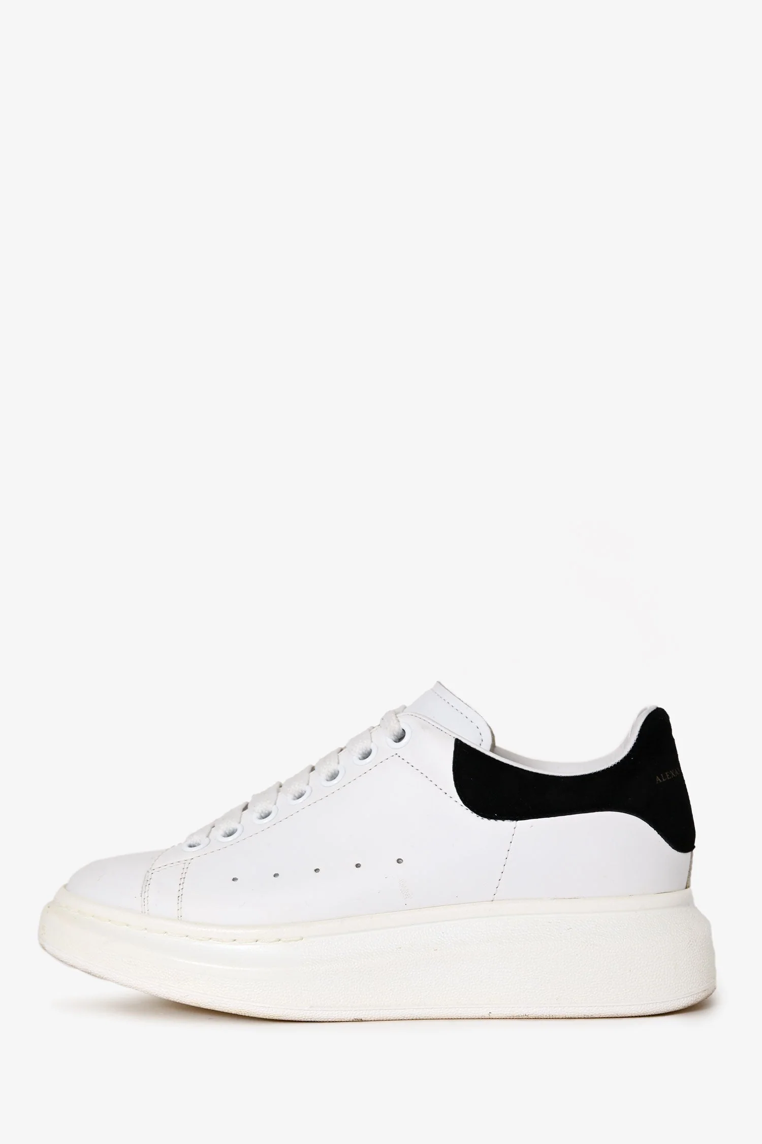 Alexander McQueen White Leather Black Suede Sneakers Size 38.5 - Image 5
