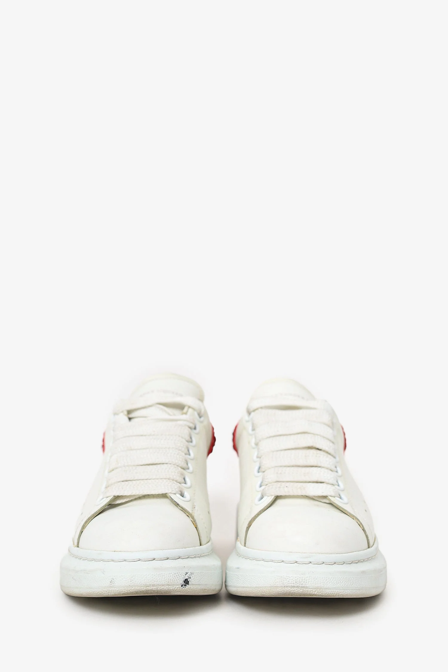 Alexander McQueen White/Red Crystal Embellished Sneaker Size 36 - Image 3