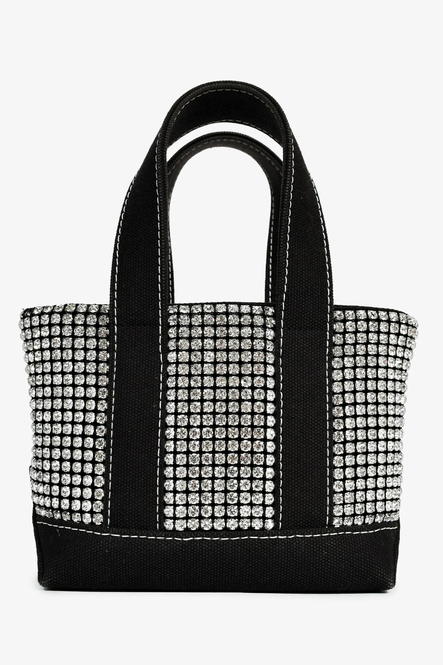 Alexander Wang Black Canvas/Crystal Top Handle Bag