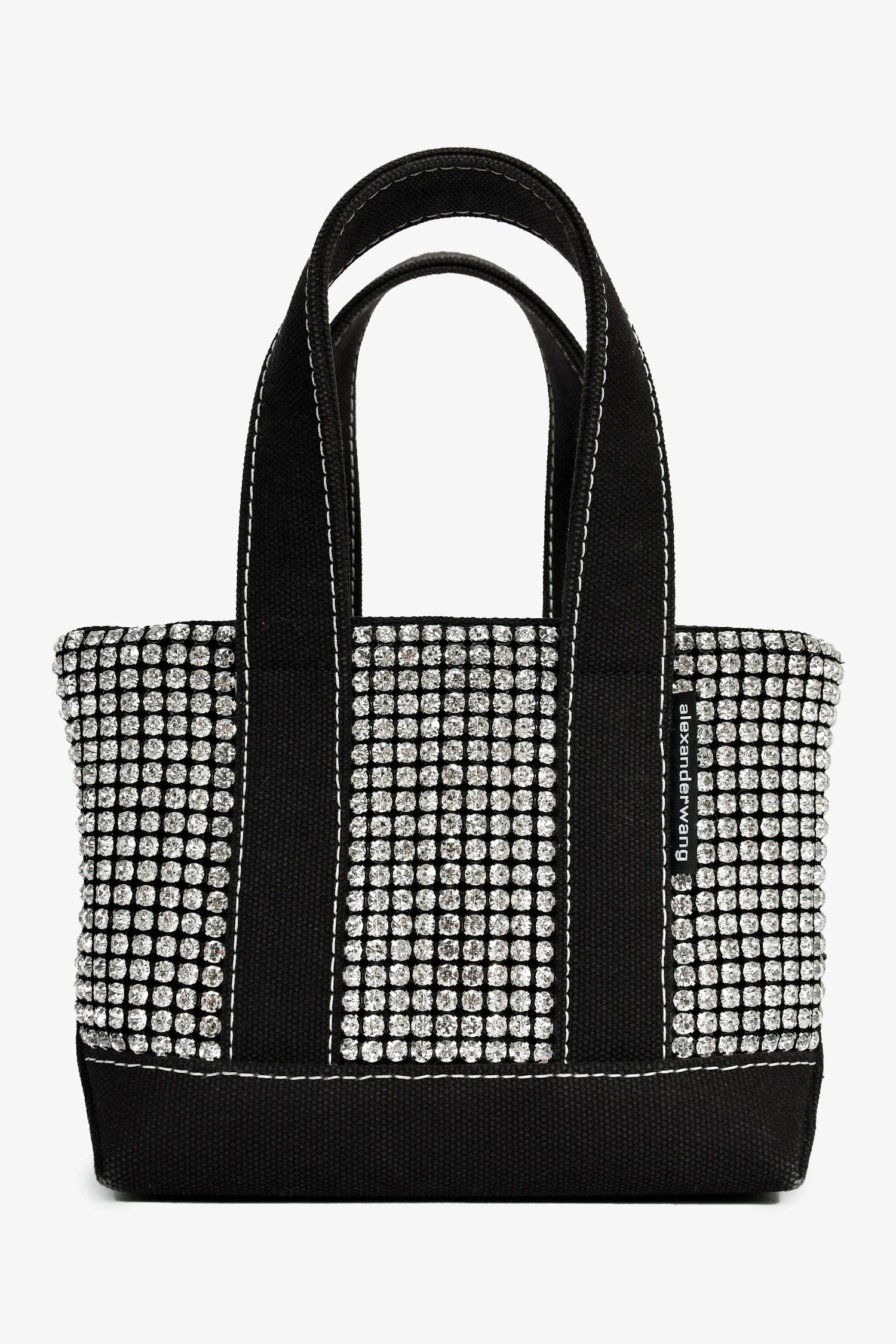 Alexander Wang Black Canvas/Crystal Top Handle Bag - Image 2