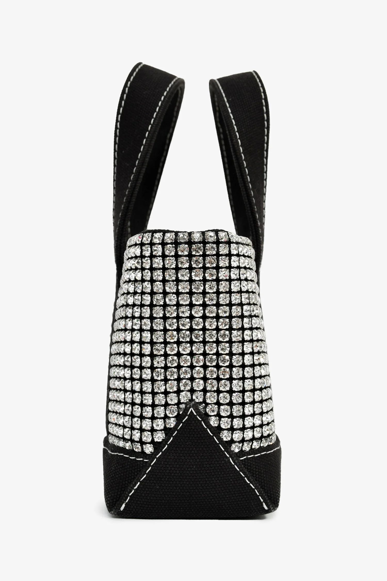 Alexander Wang Black Canvas/Crystal Top Handle Bag - Image 4