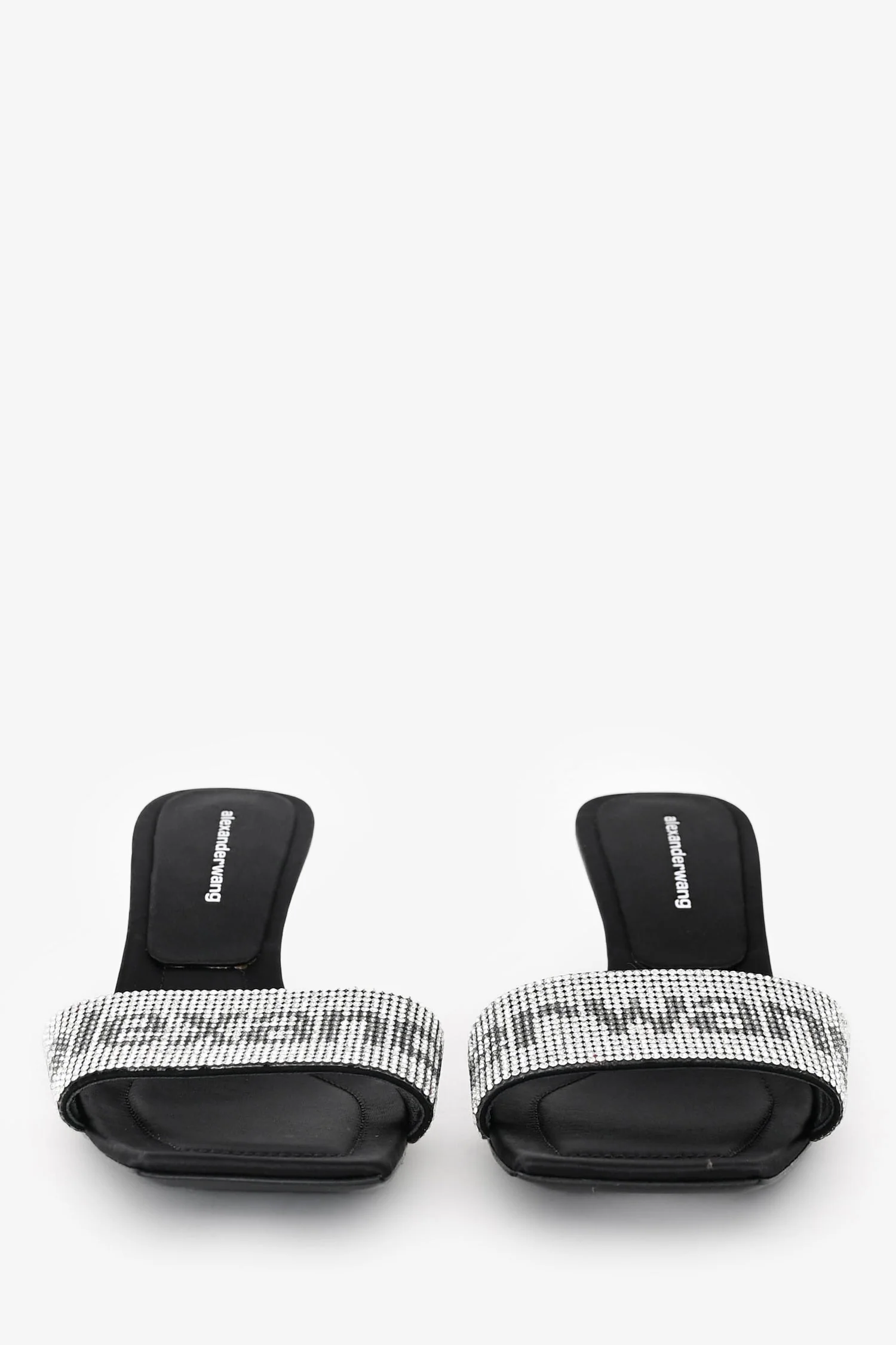 Alexander Wang Black Crystal Embellished Logo 'Jessica' Sandals Size 36 - Image 3