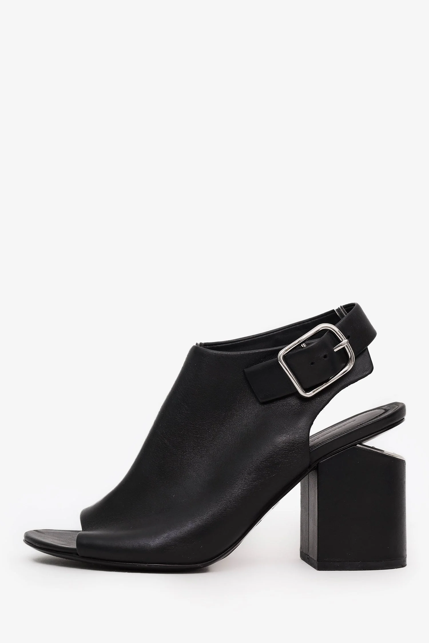 Alexander Wang Black Leather Nadia Peep Toe Heel Size 38.5 - Image 4