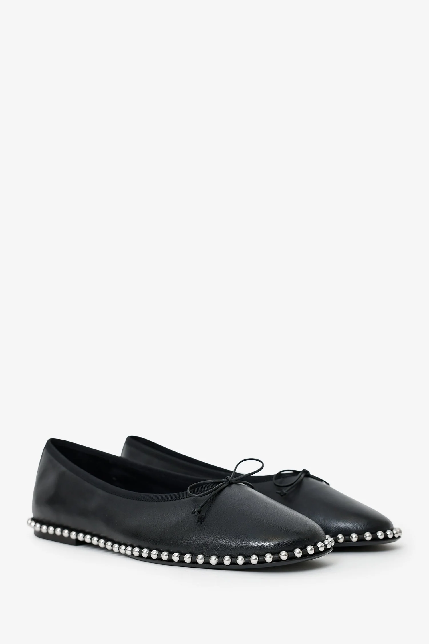 Alexander Wang Black Leather Studded Flats Size 38.5 - Image 2