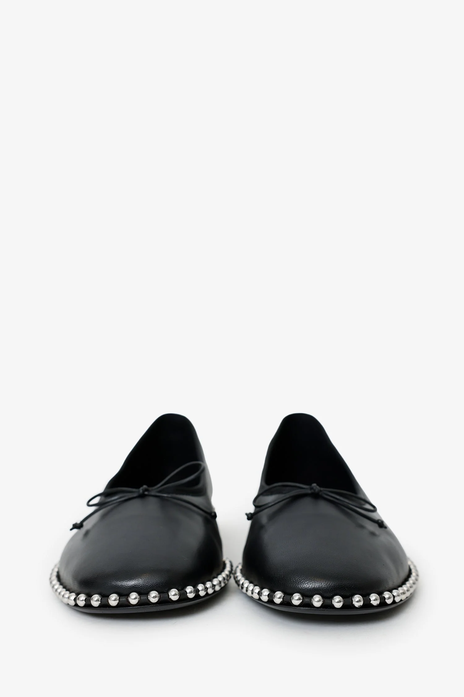 Alexander Wang Black Leather Studded Flats Size 38.5 - Image 3