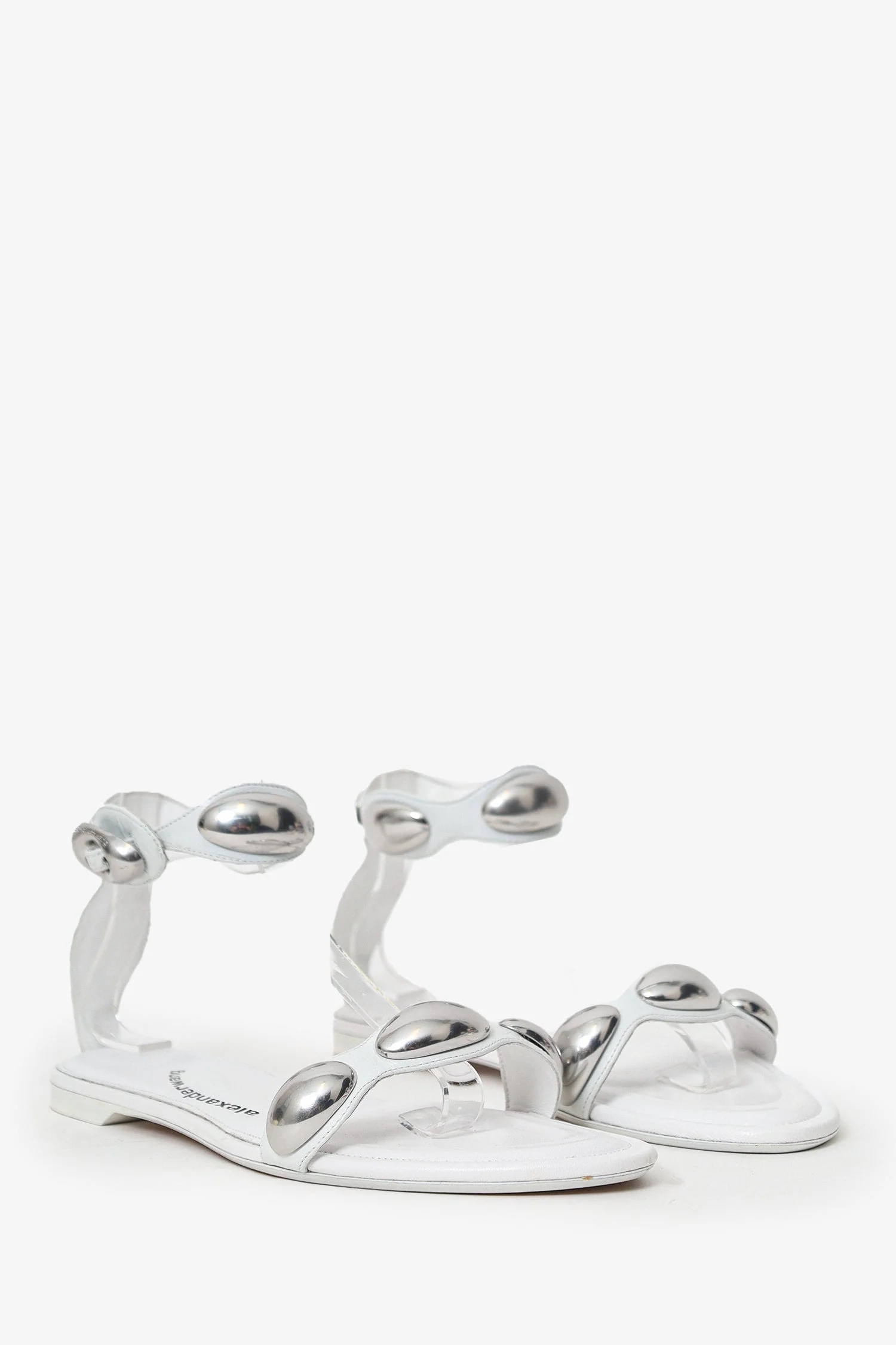 Alexander Wang White Leather SHW Sandals Size 40 - Image 2