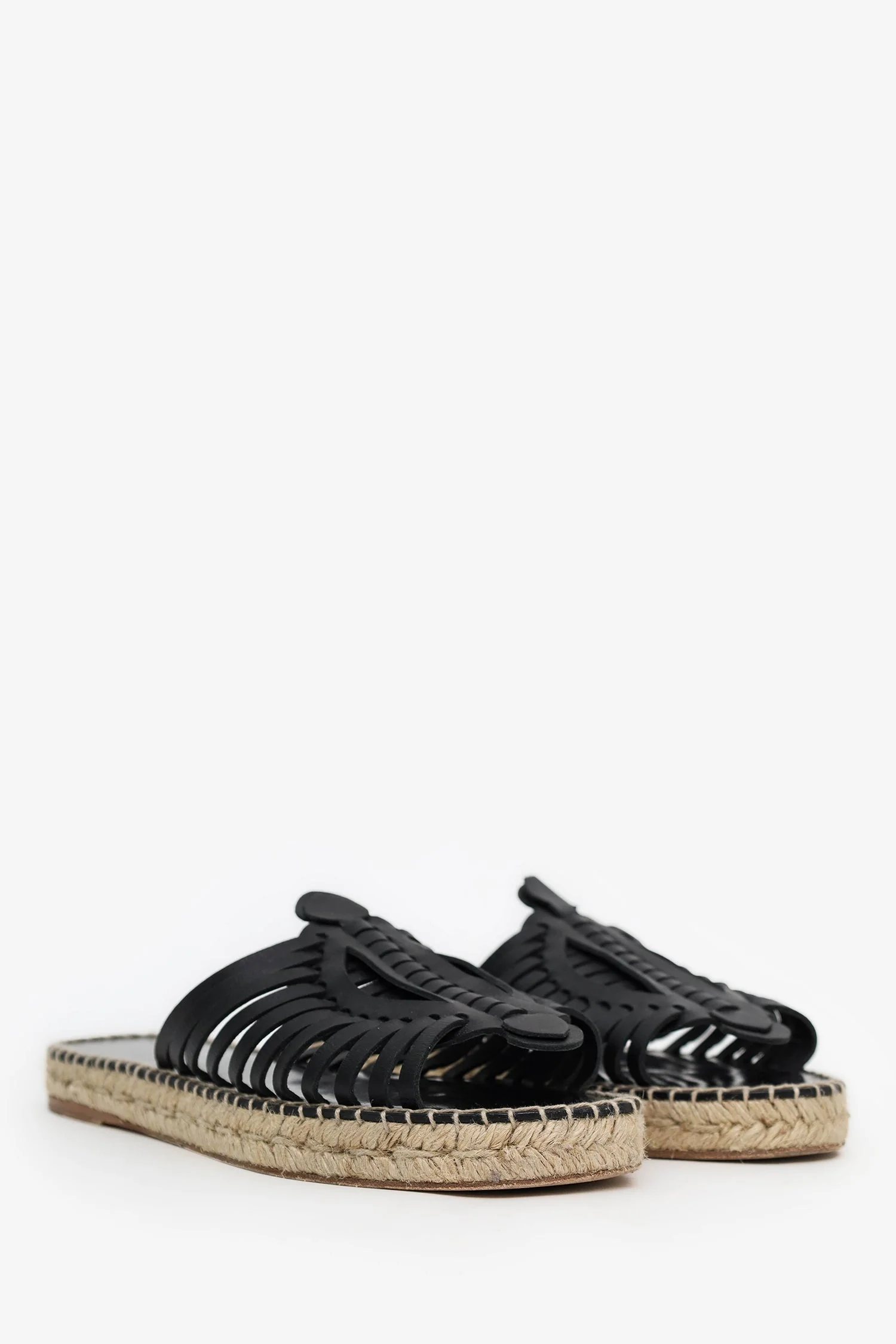 Altuzarra Black Woven Leather Espadrilles Size 39 - Image 2