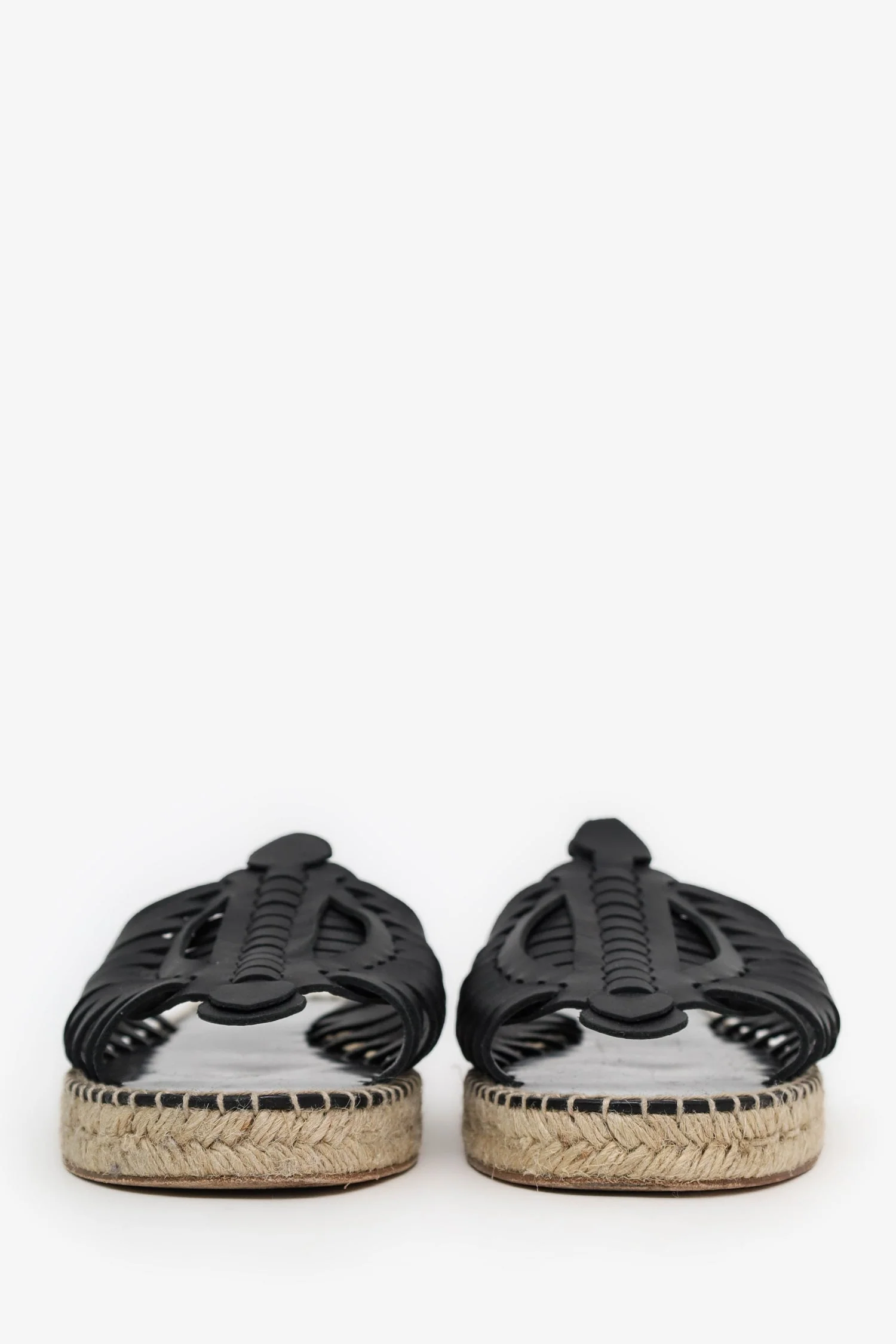 Altuzarra Black Woven Leather Espadrilles Size 39 - Image 3