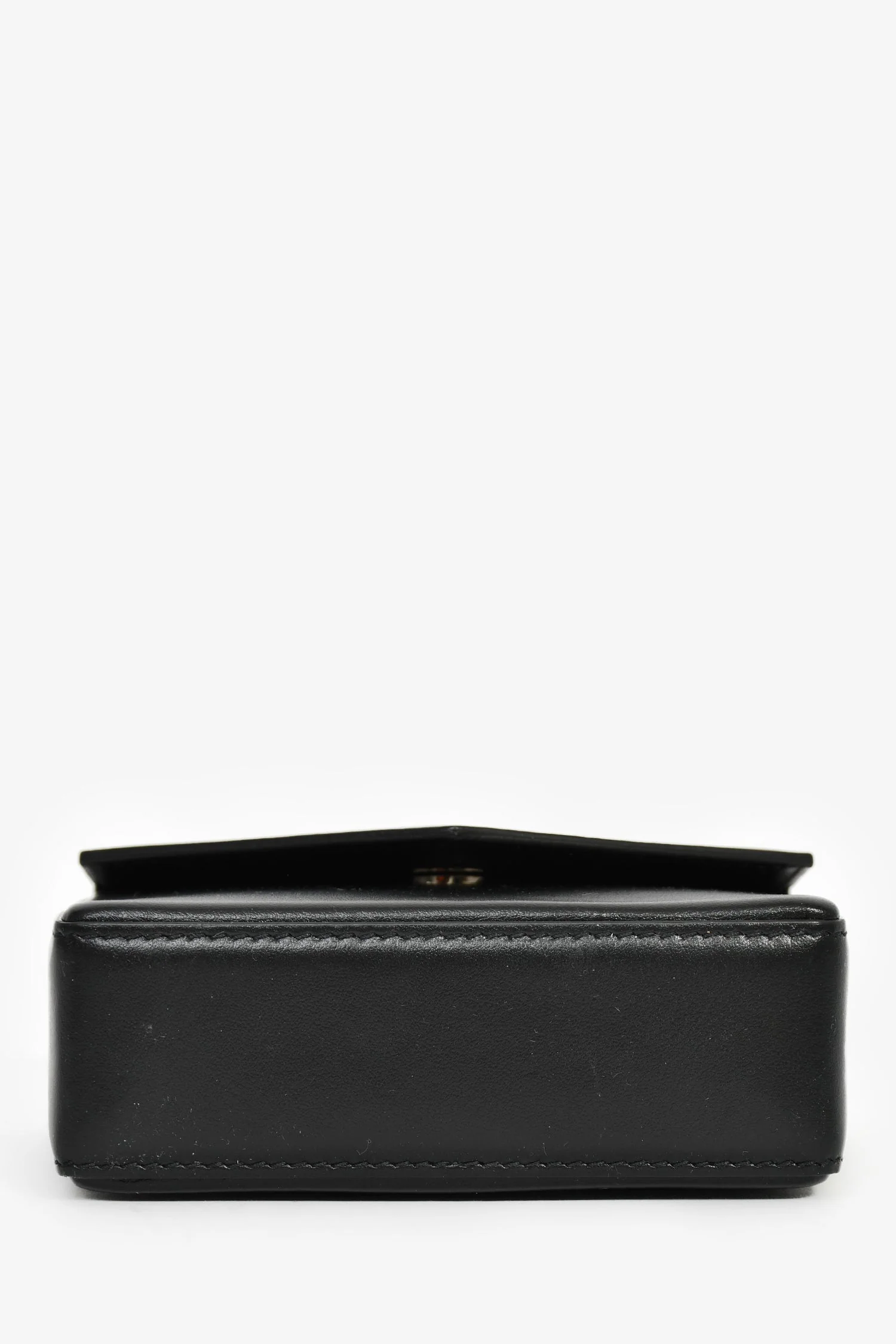 Amina Muaddi Black Leather Crystal Super Mini Top Handle Bag - Image 5