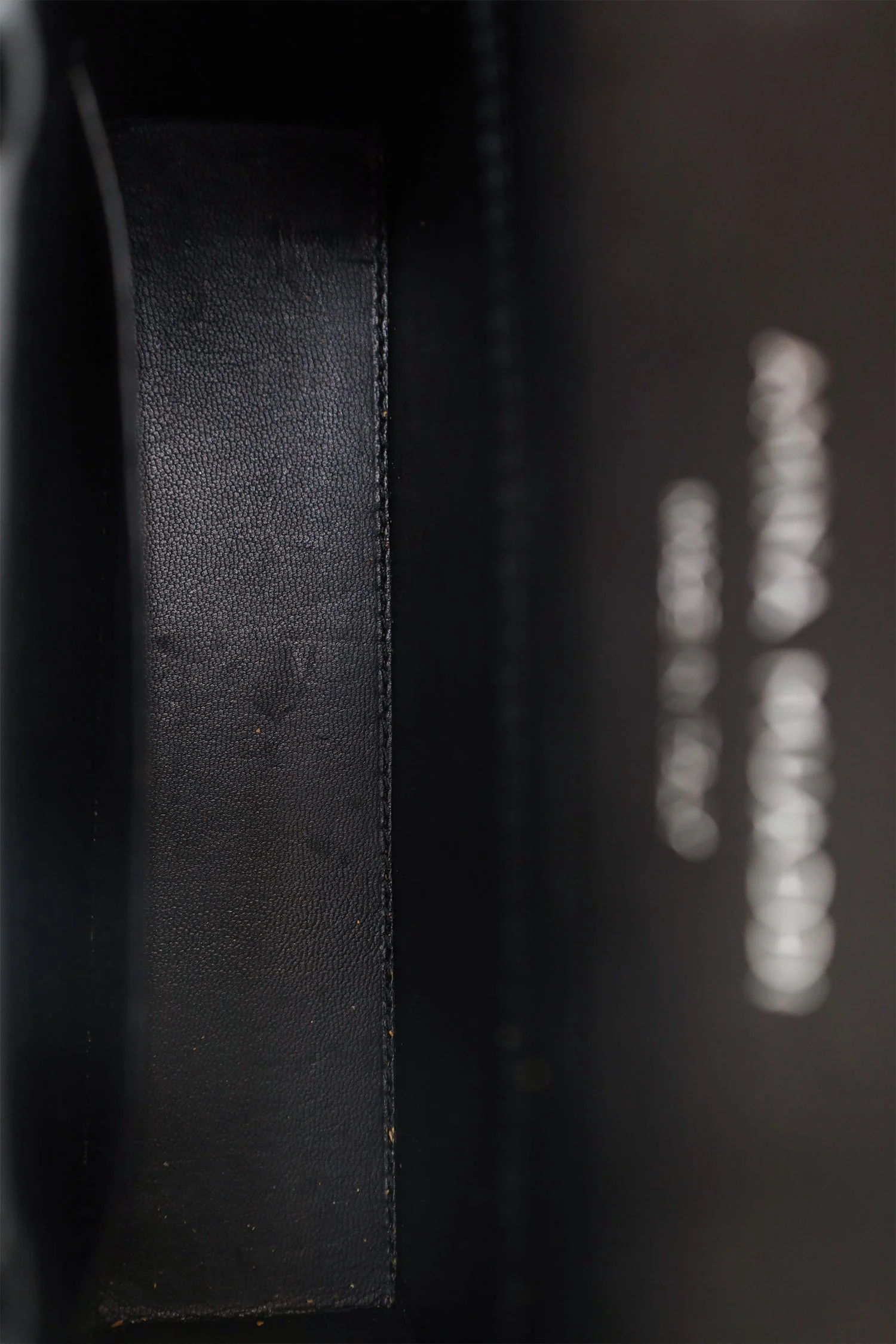 Amina Muaddi Black Leather Rhinestone Embellished 'Gilda' Mini Top Handle Bag - Image 6