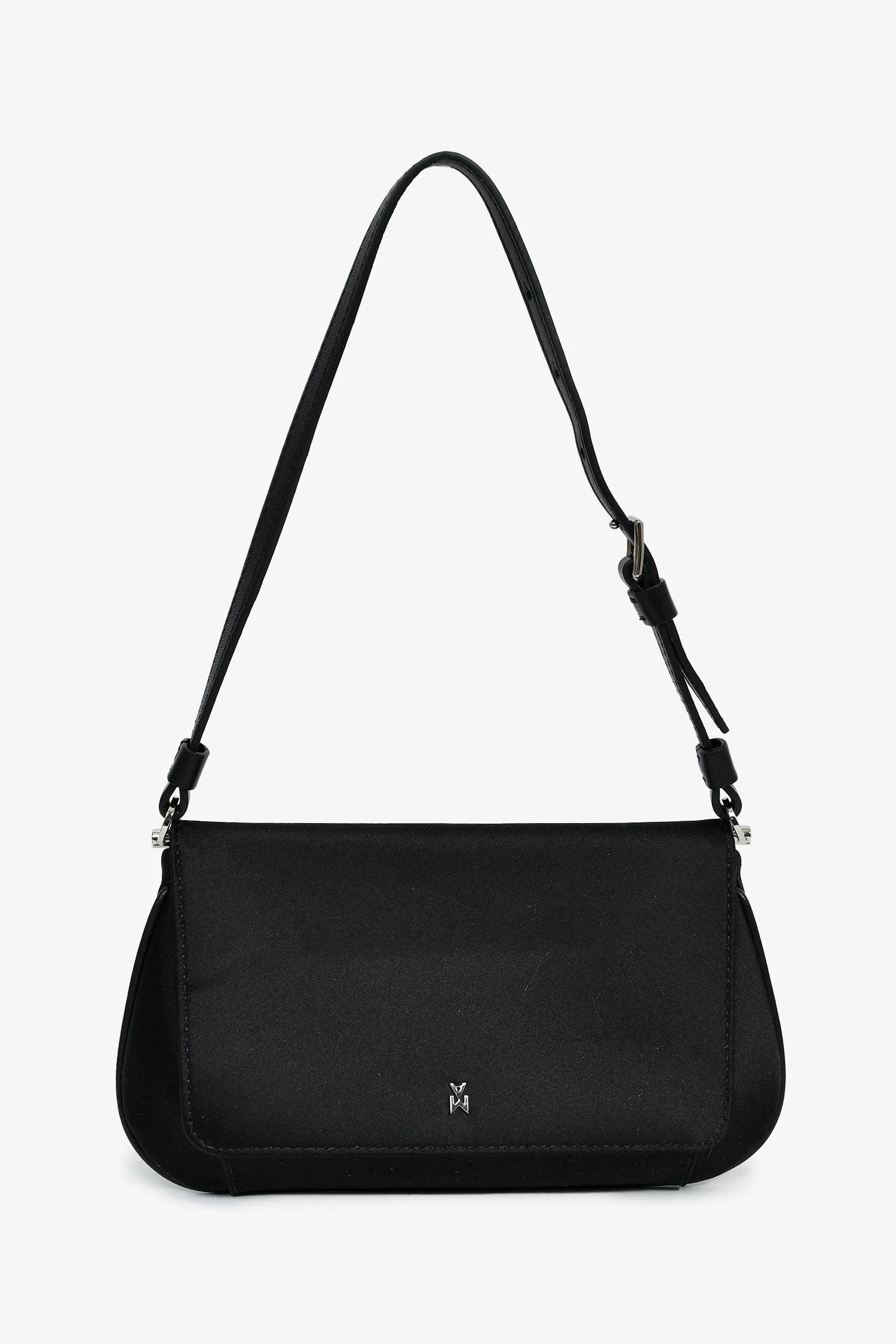 Amina Muaddi Black Satin 'Amina Mini' Shoulder Bag - Image 2