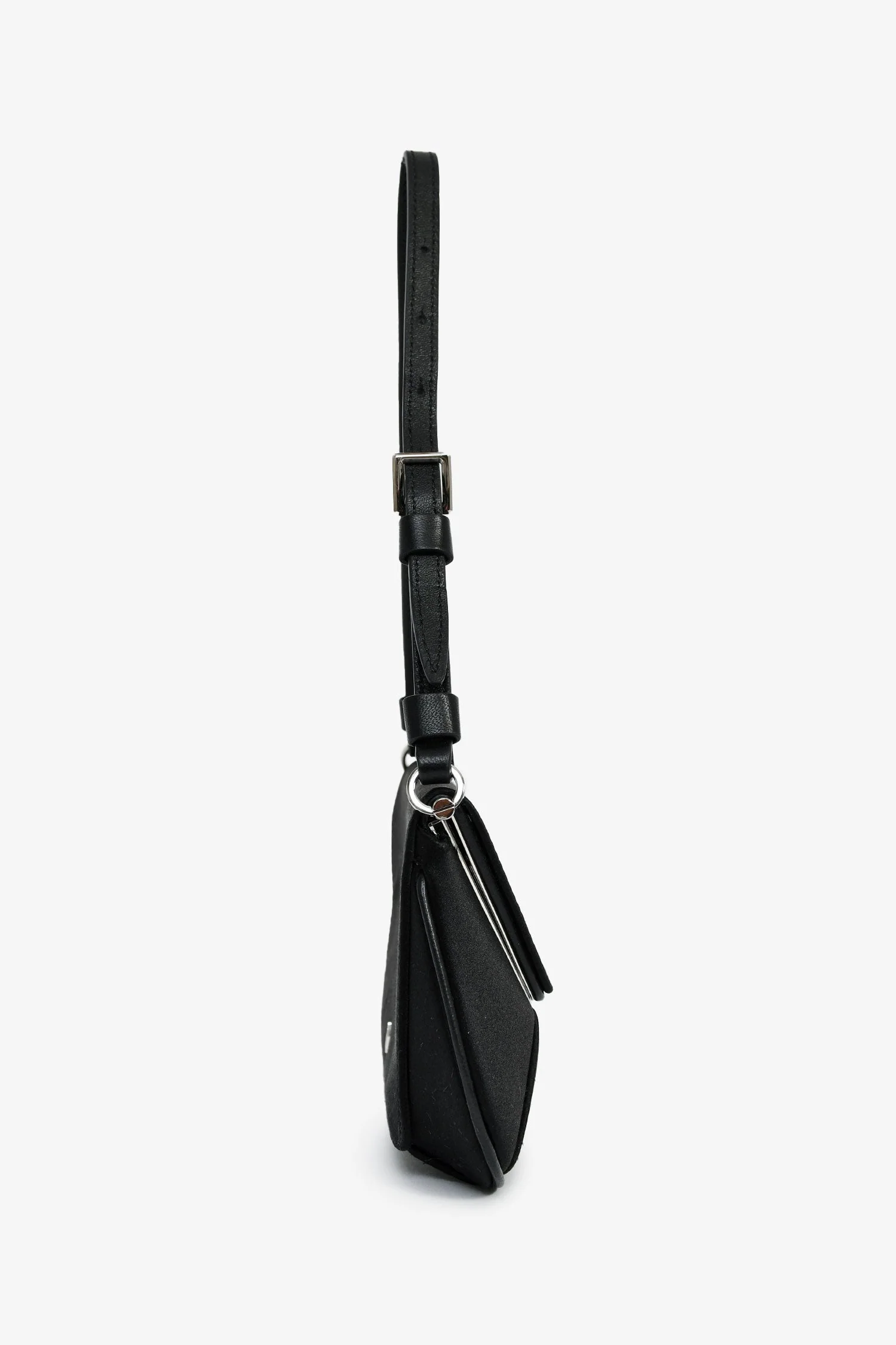 Amina Muaddi Black Satin 'Amina Mini' Shoulder Bag - Image 3