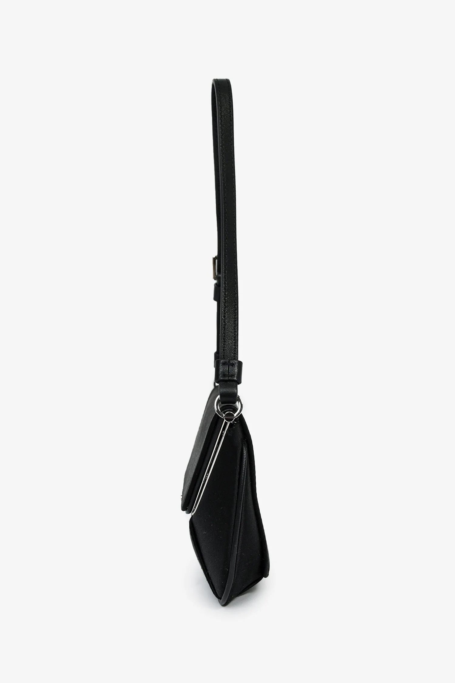 Amina Muaddi Black Satin 'Amina Mini' Shoulder Bag - Image 4