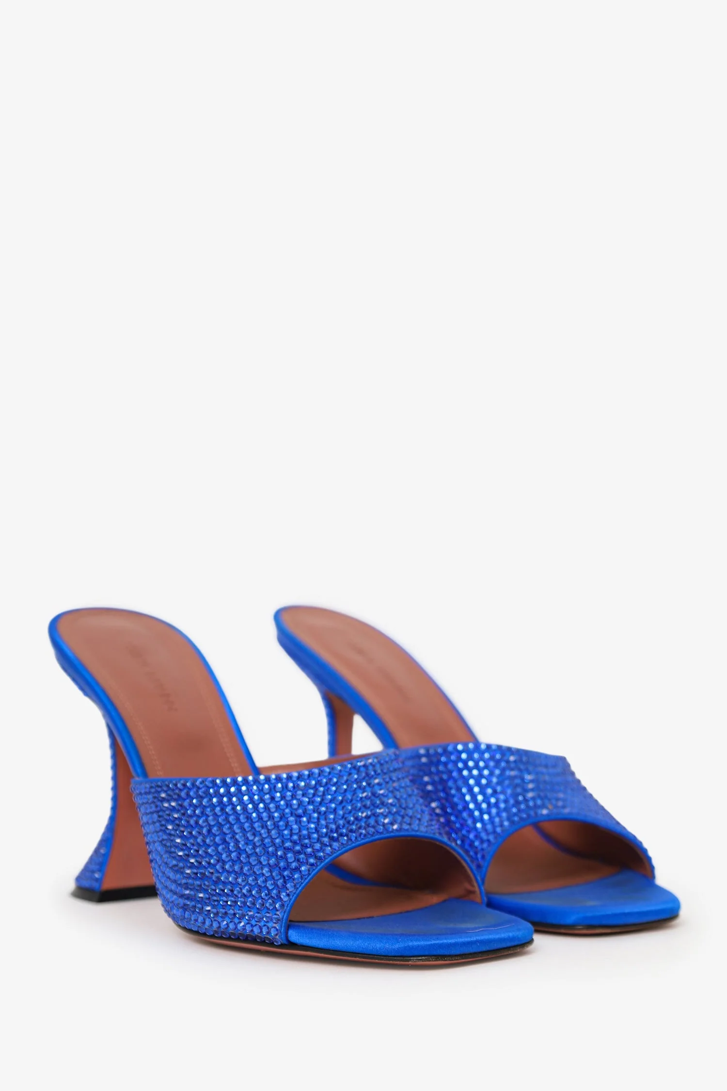 Amina Muaddi Blue Rhinestone 'Lupita' Heels - Image 2
