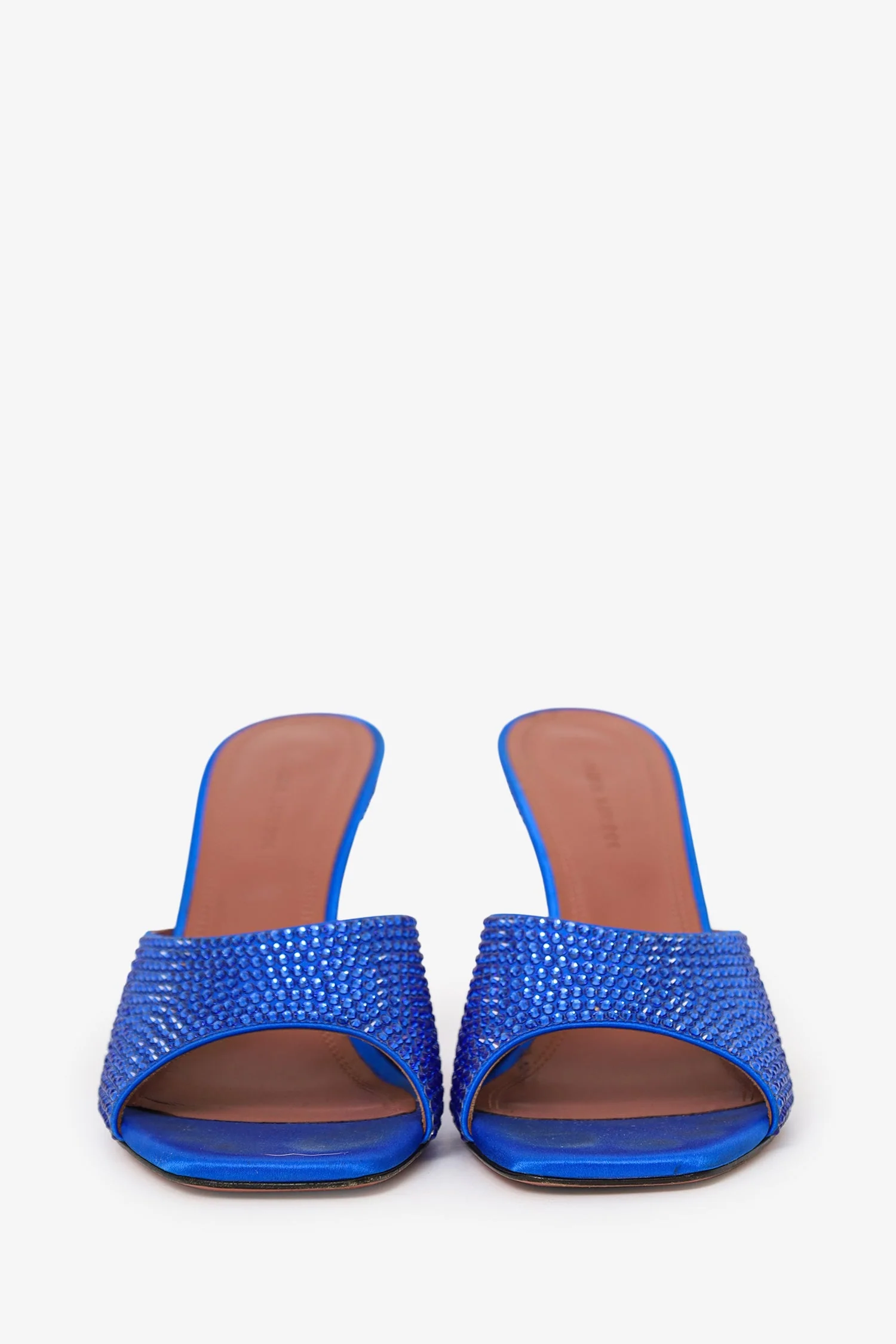 Amina Muaddi Blue Rhinestone 'Lupita' Heels - Image 3
