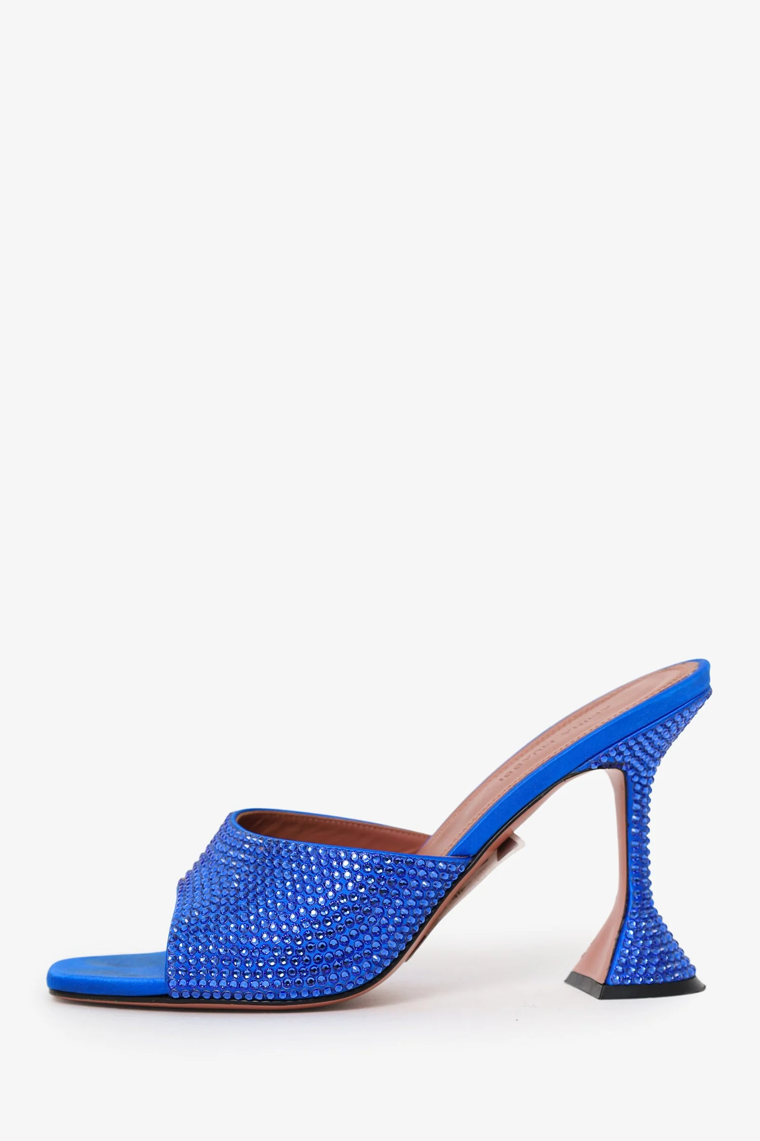 Amina Muaddi Blue Rhinestone 'Lupita' Heels - Image 4