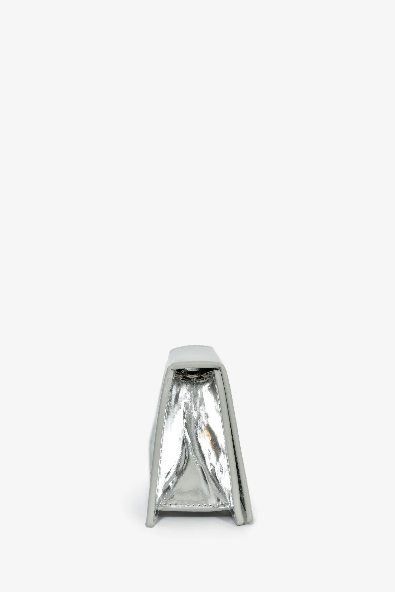 Amina Muaddi Mirror Silver Super Amini Yigit Metallic Chain Shoulder Bag - Image 3