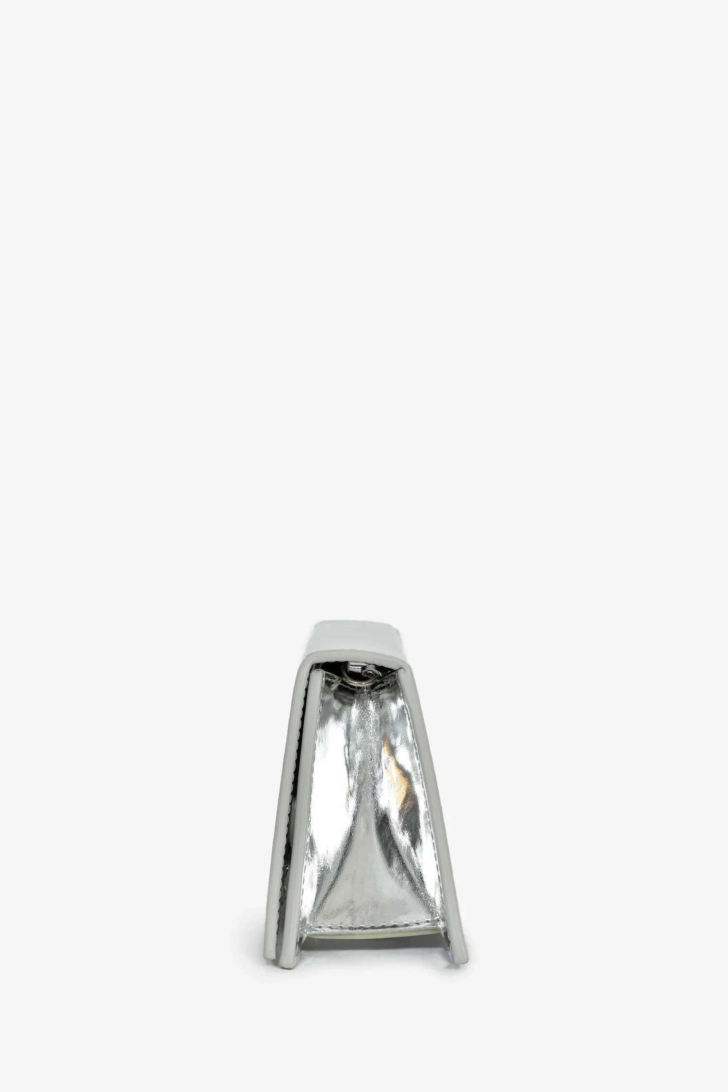 Amina Muaddi Mirror Silver Super Amini Yigit Metallic Chain Shoulder Bag - Image 4