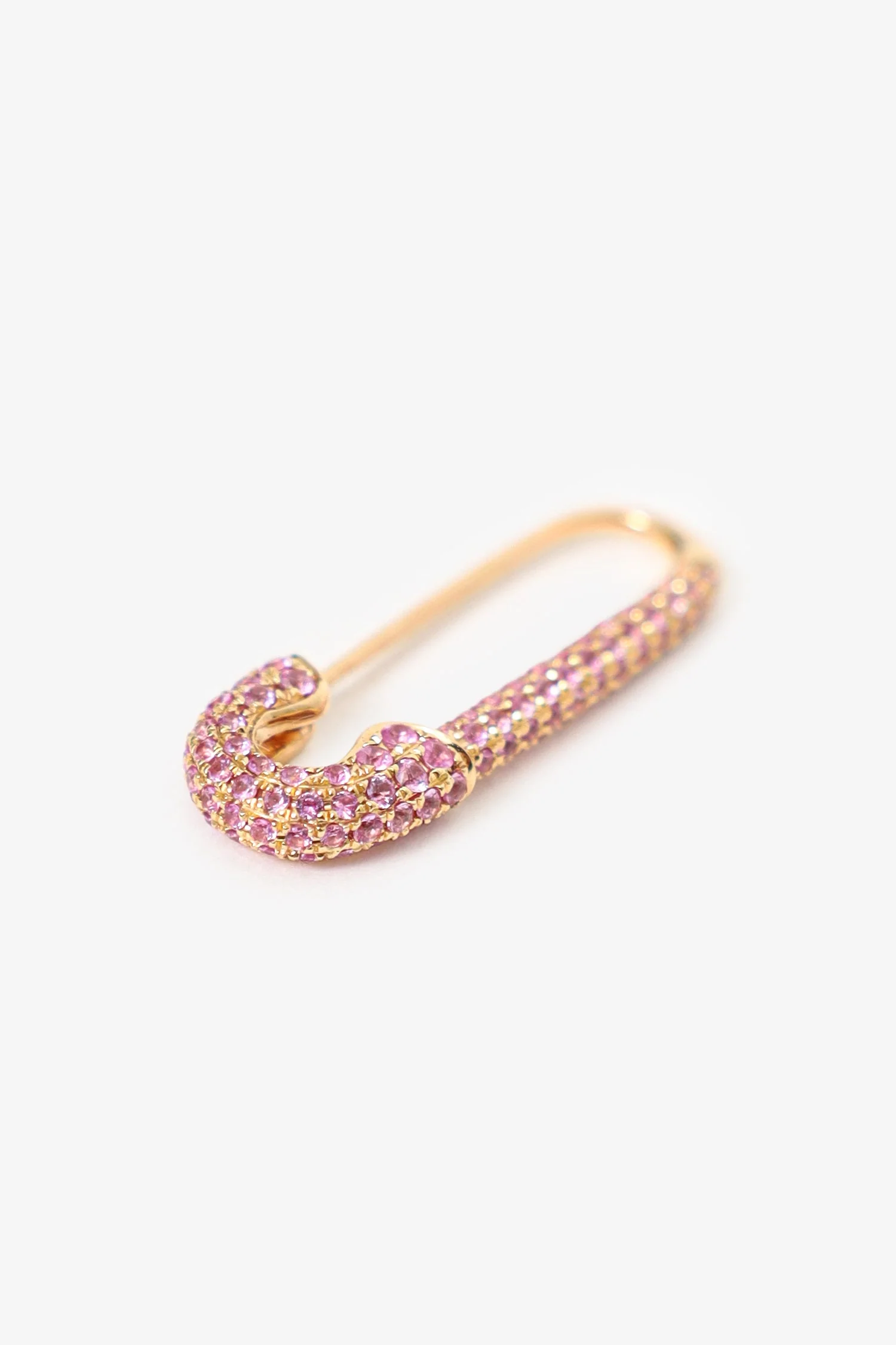 Anita Ko 18k Rose Gold Sapphire Safety Pin Single Earring - Image 2