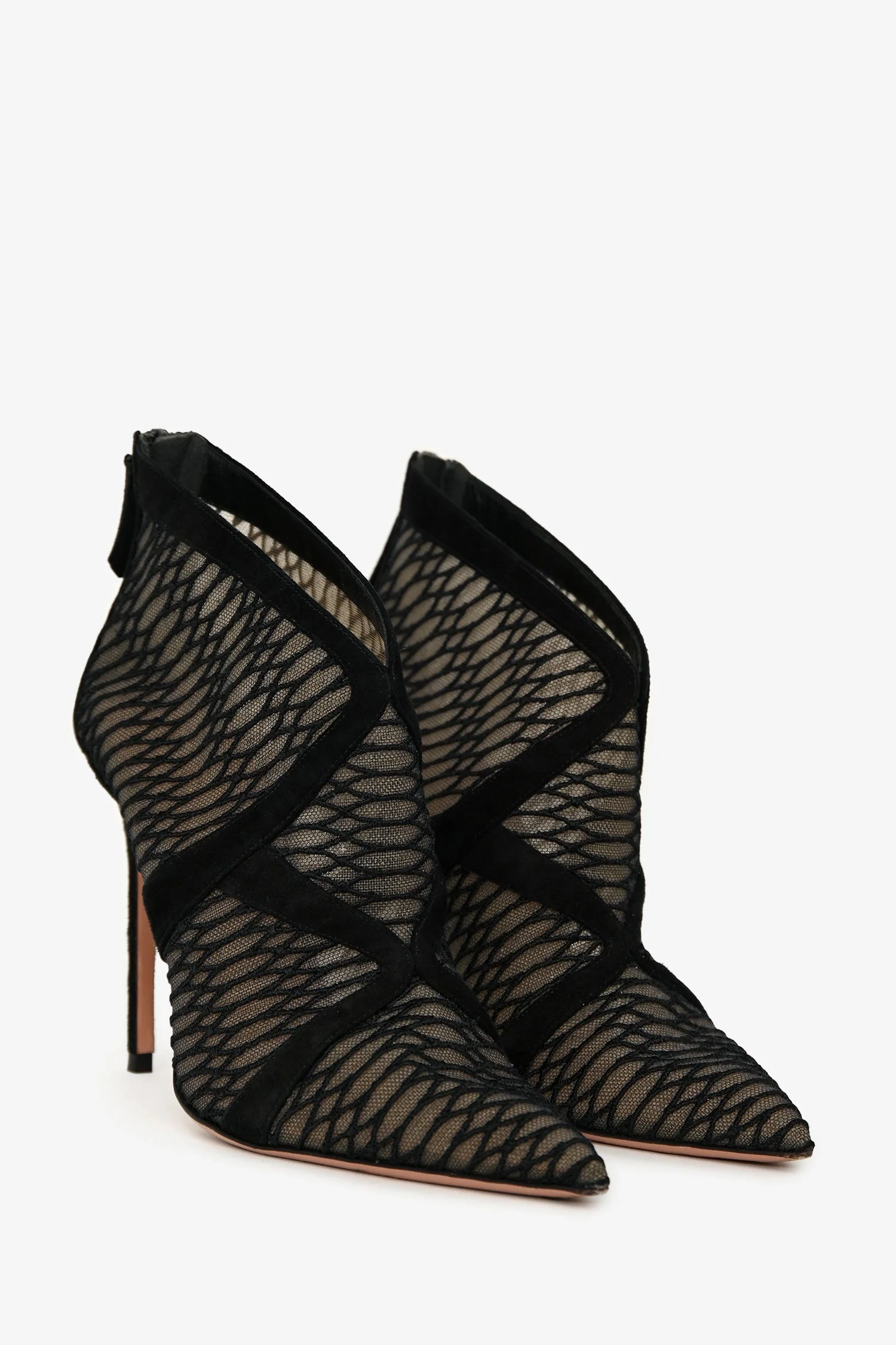 Aquazzura Black Mesh Booties Size 35 - Image 2