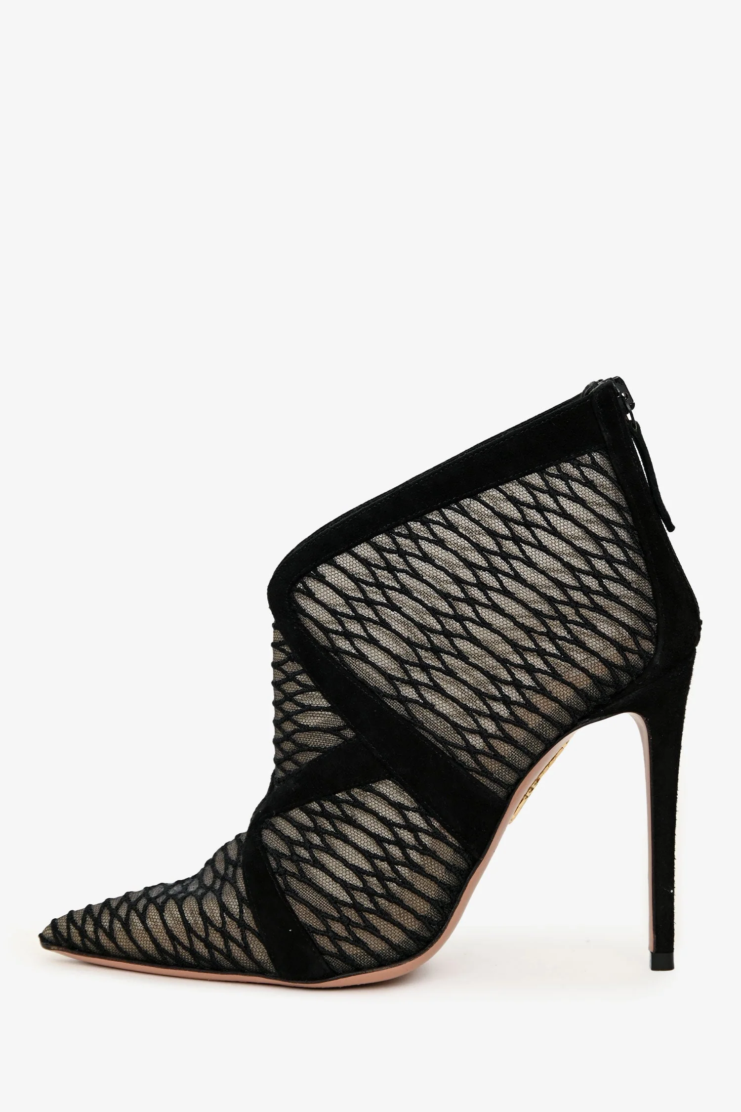 Aquazzura Black Mesh Booties Size 35 - Image 4