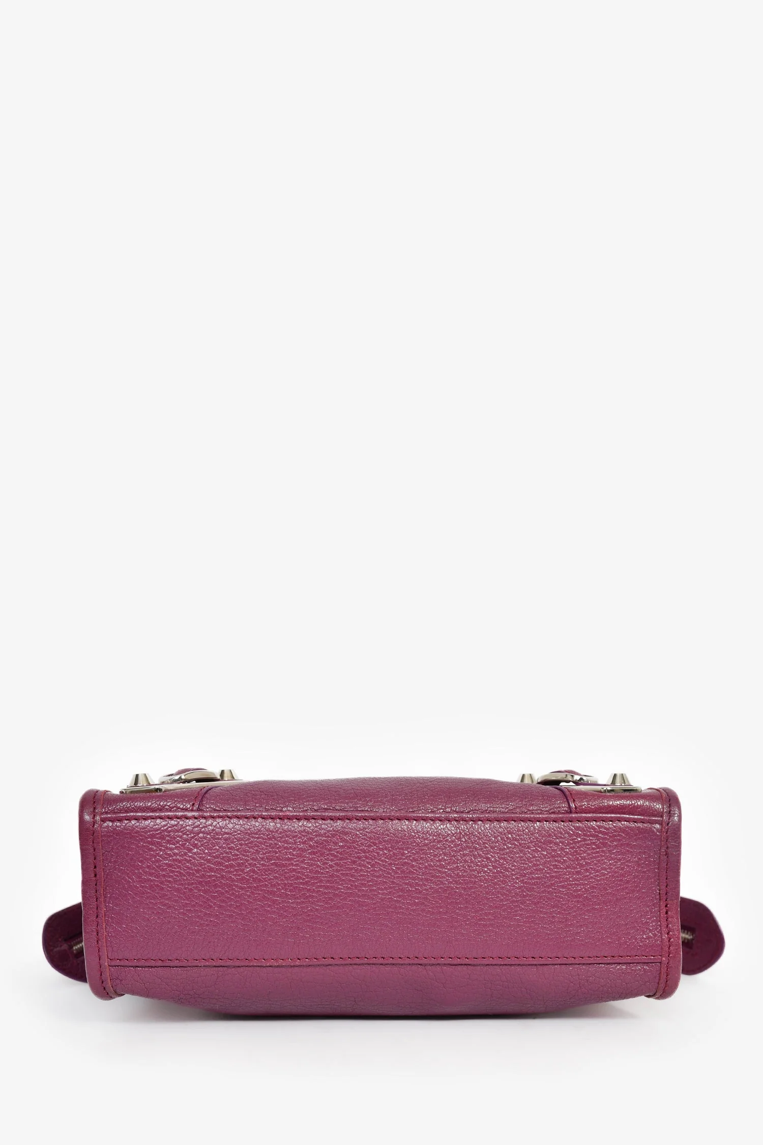Balenciaga 2017 Purple Leather 'Le Mini City' Bag with Strap - Image 5