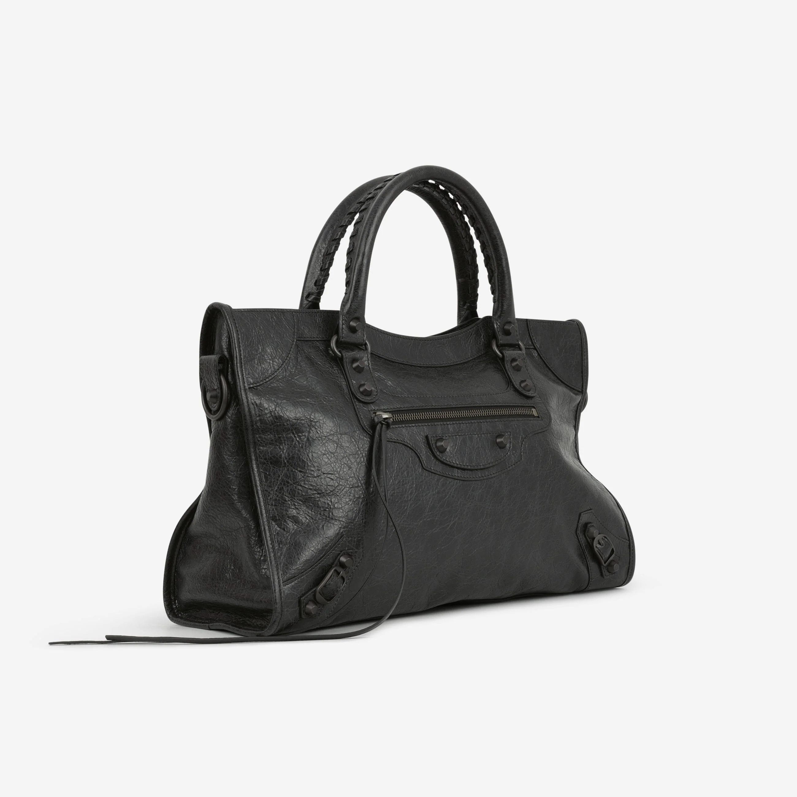 Balenciaga Medium Le City Bag - Black Crumpled Lambskin | Black Hardware - Image 2