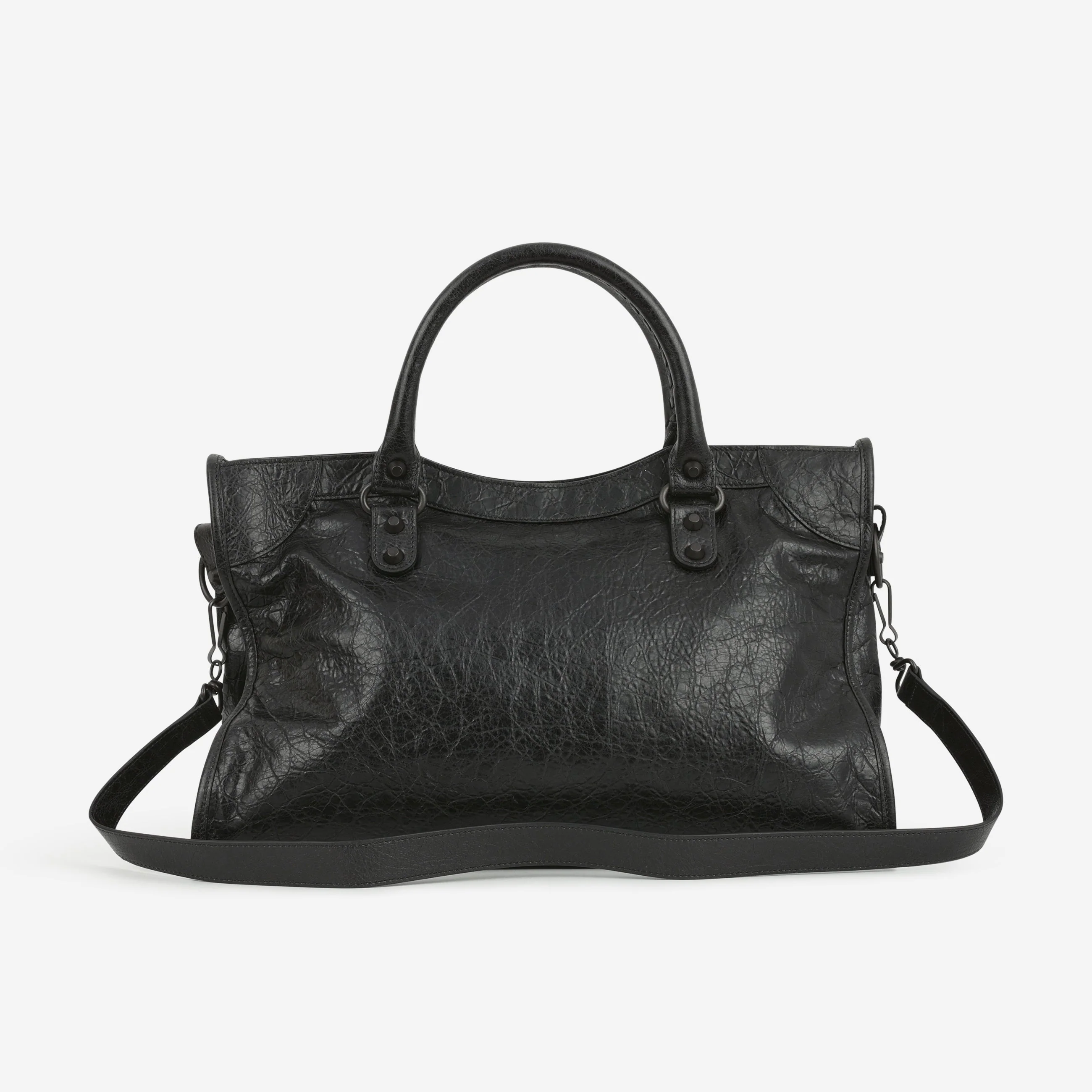 Balenciaga Medium Le City Bag - Black Crumpled Lambskin | Black Hardware - Image 3