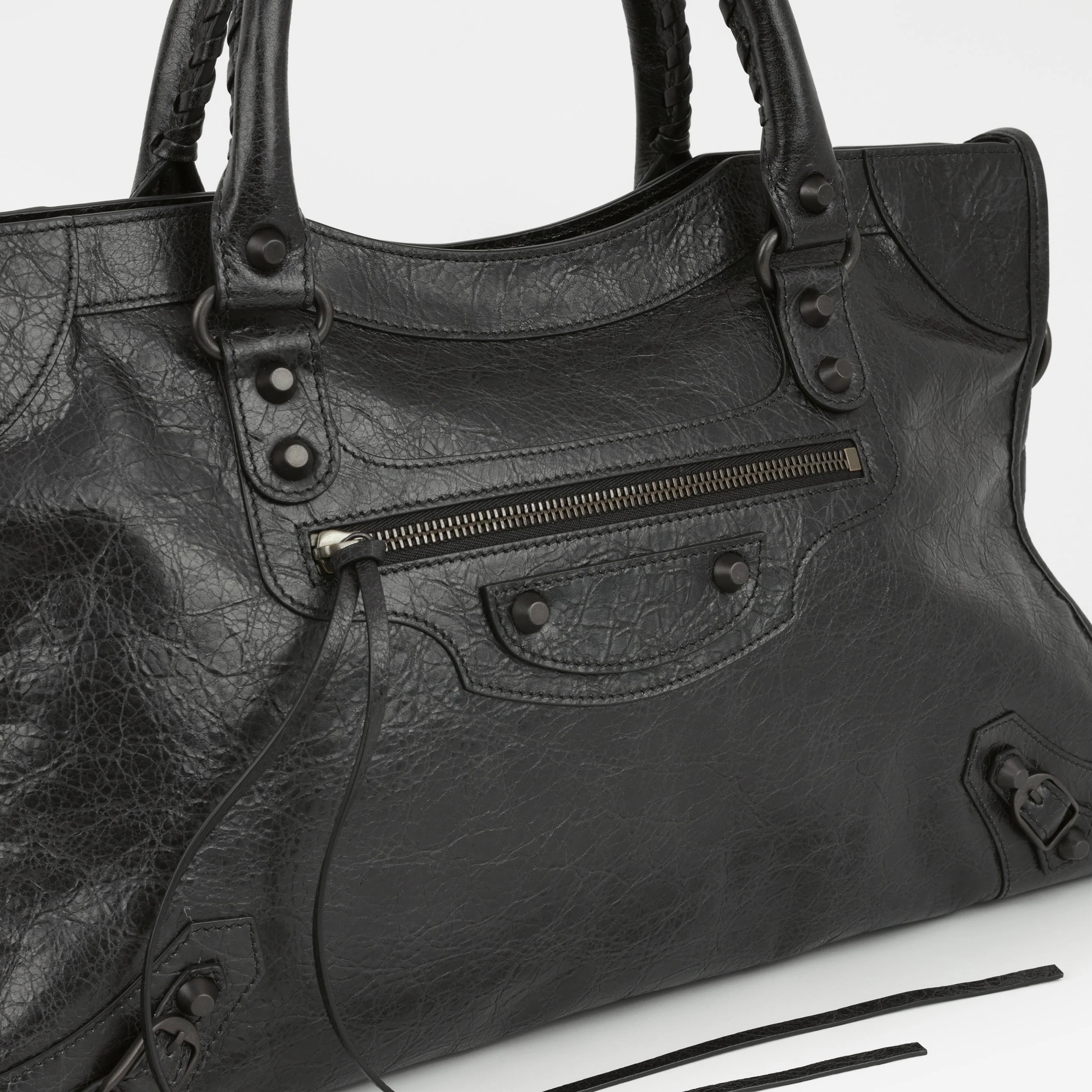 Balenciaga Medium Le City Bag - Black Crumpled Lambskin | Black Hardware - Image 6